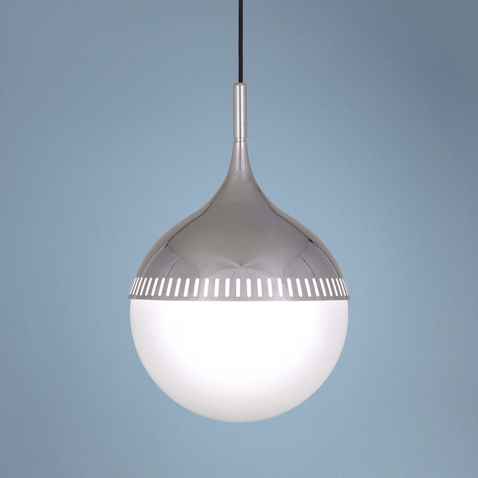 Jonathan Adler Rio 12" Wide Polished Nickel Mini Pendant