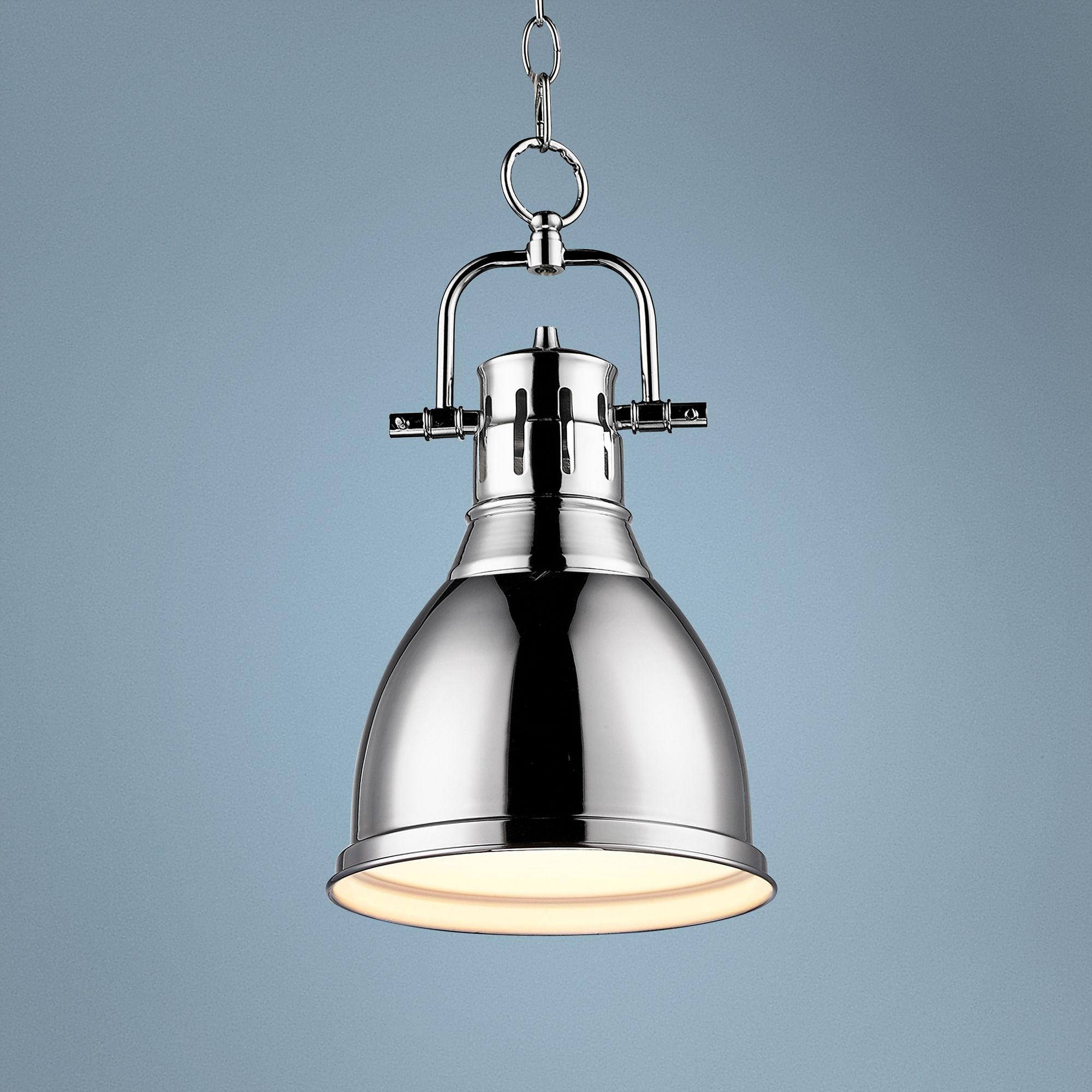 Duncan 9" Wide Chrome Mini Pendant with Chain