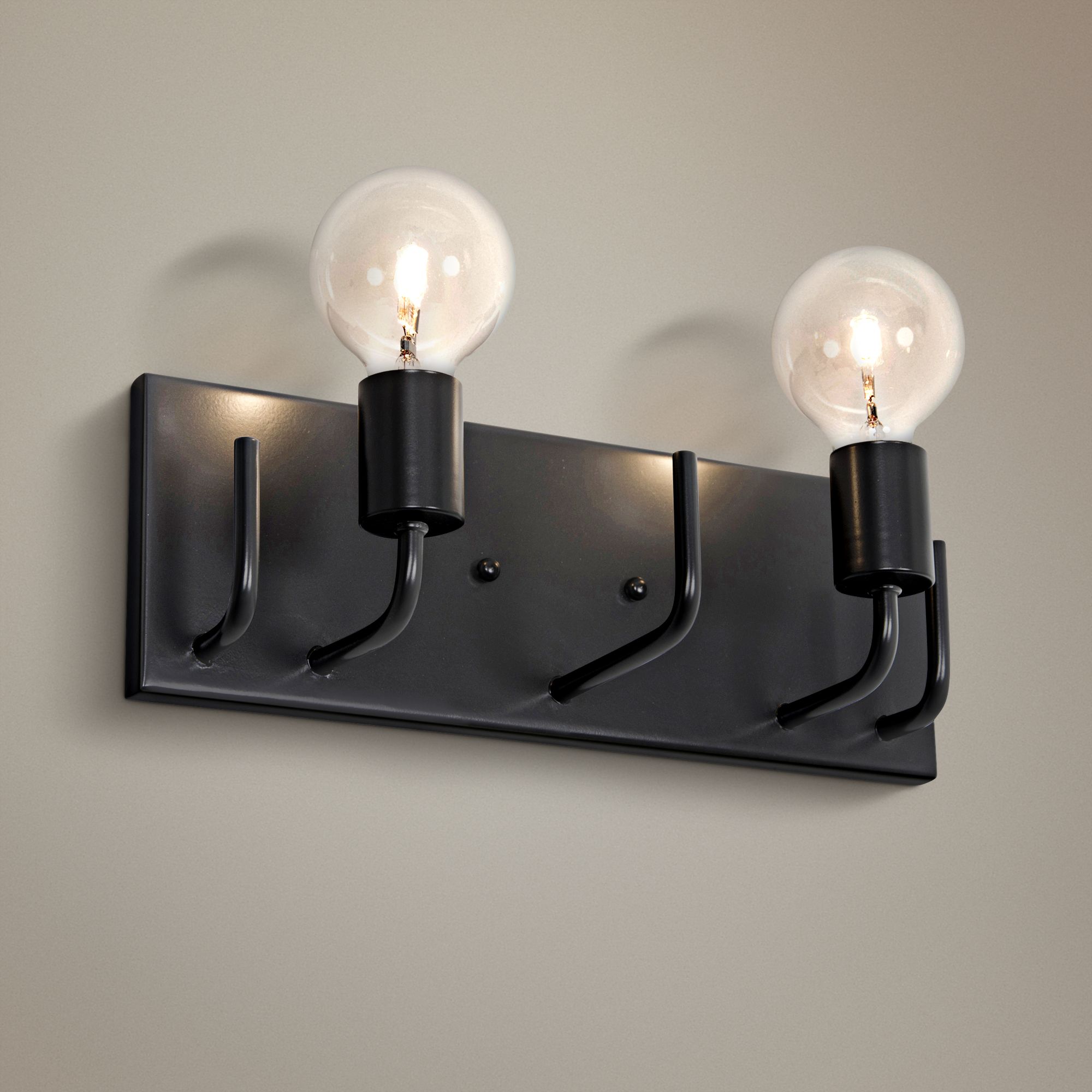 Varaluz Socket-To-Me 14 1/4" Wide Black Bath Light