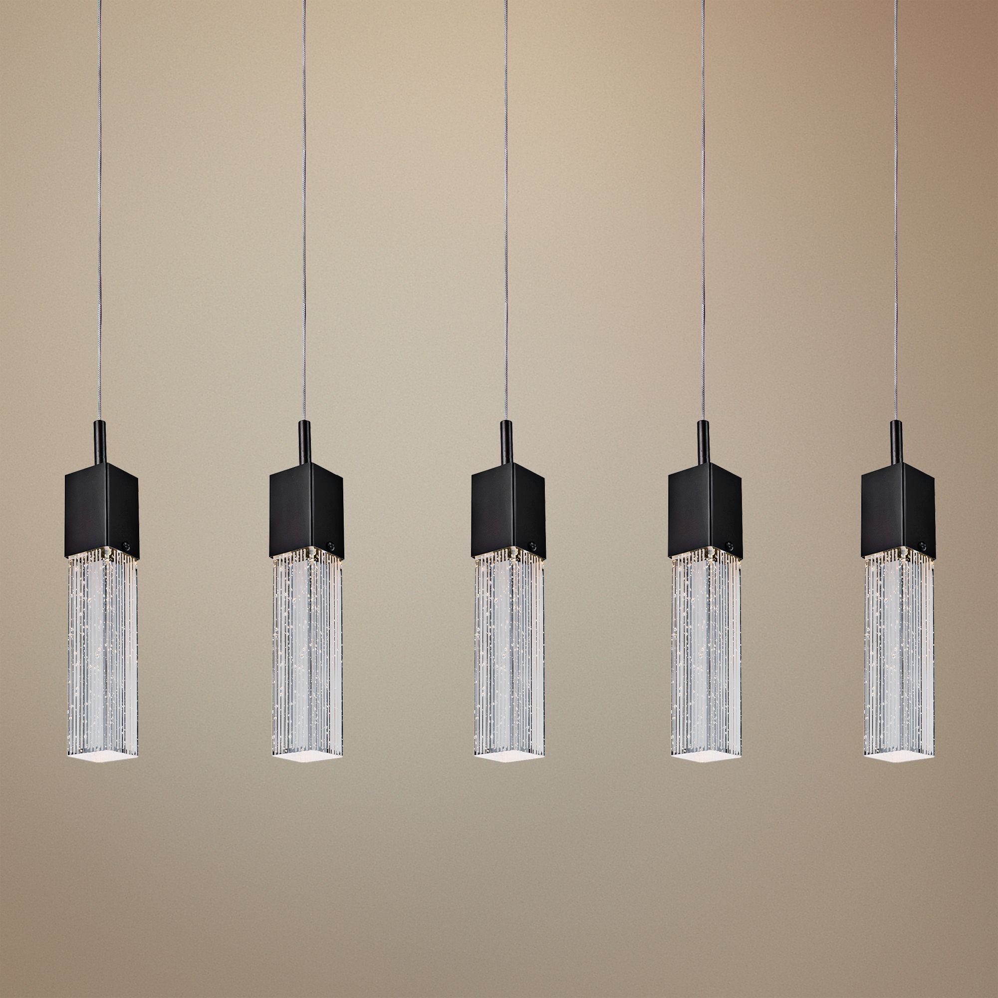 ET2 Fizz III 39" Wide Bronze LED Multi Light Pendant