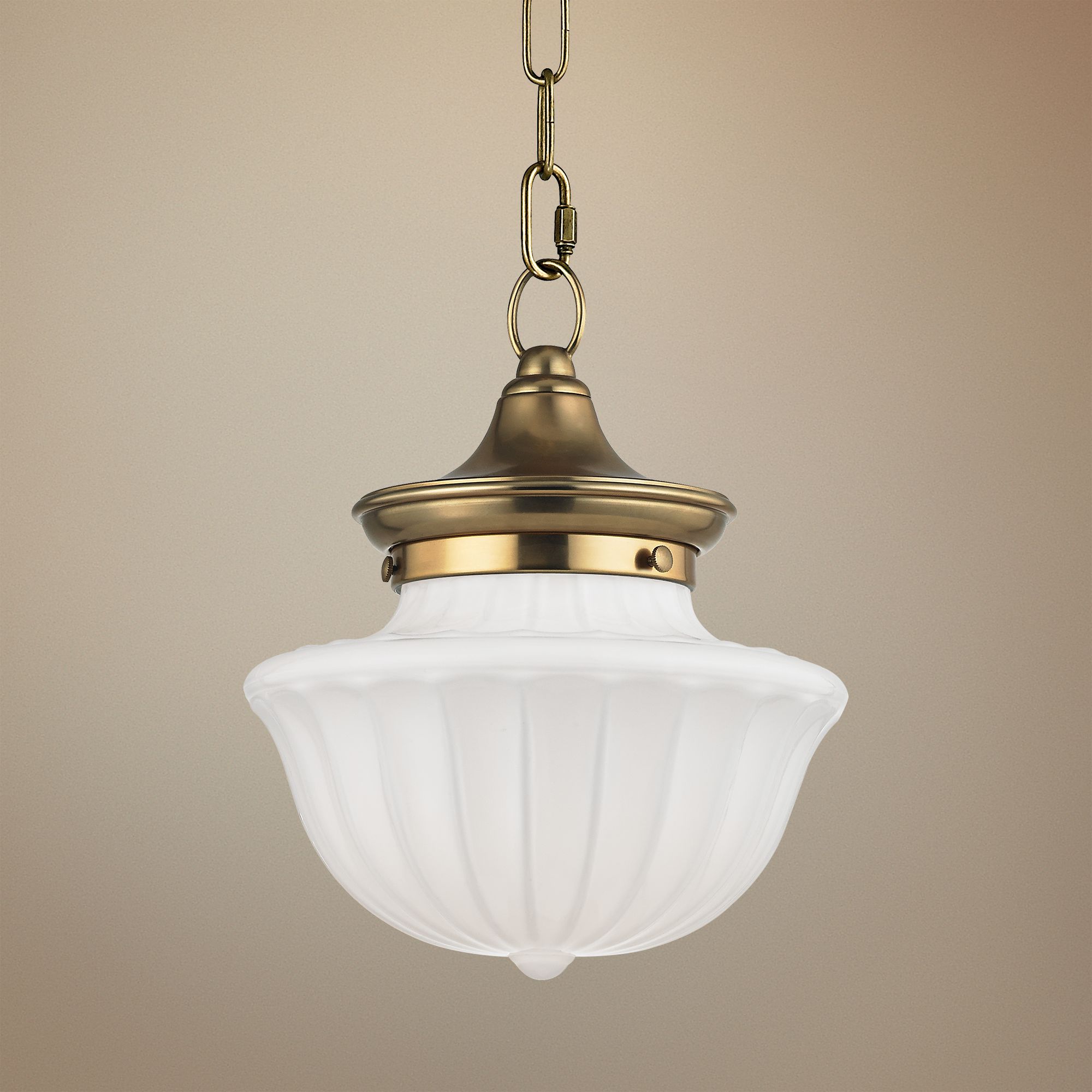 Hudson Valley Dutchess 9" Wide Aged Brass Mini Pendant