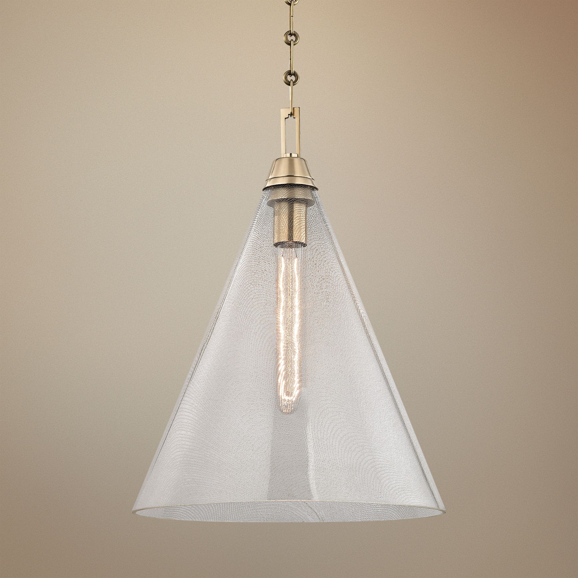 Hudson Valley Newbury 14" Wide Aged Brass Pendant Light
