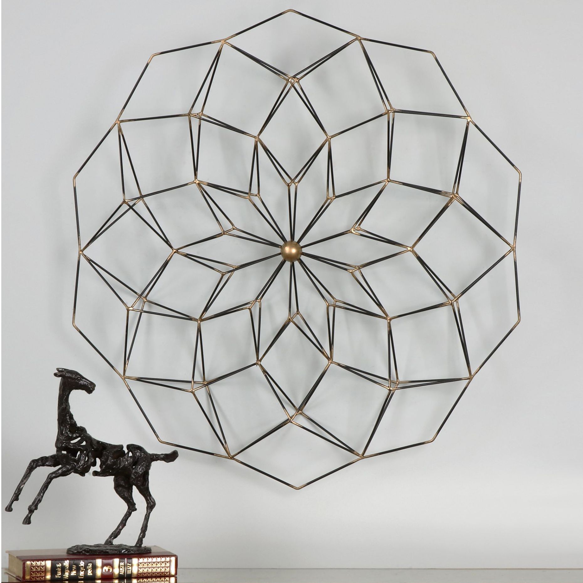 Uttermost Dorrin Black and Gold 30" Wide Metal Wall Art