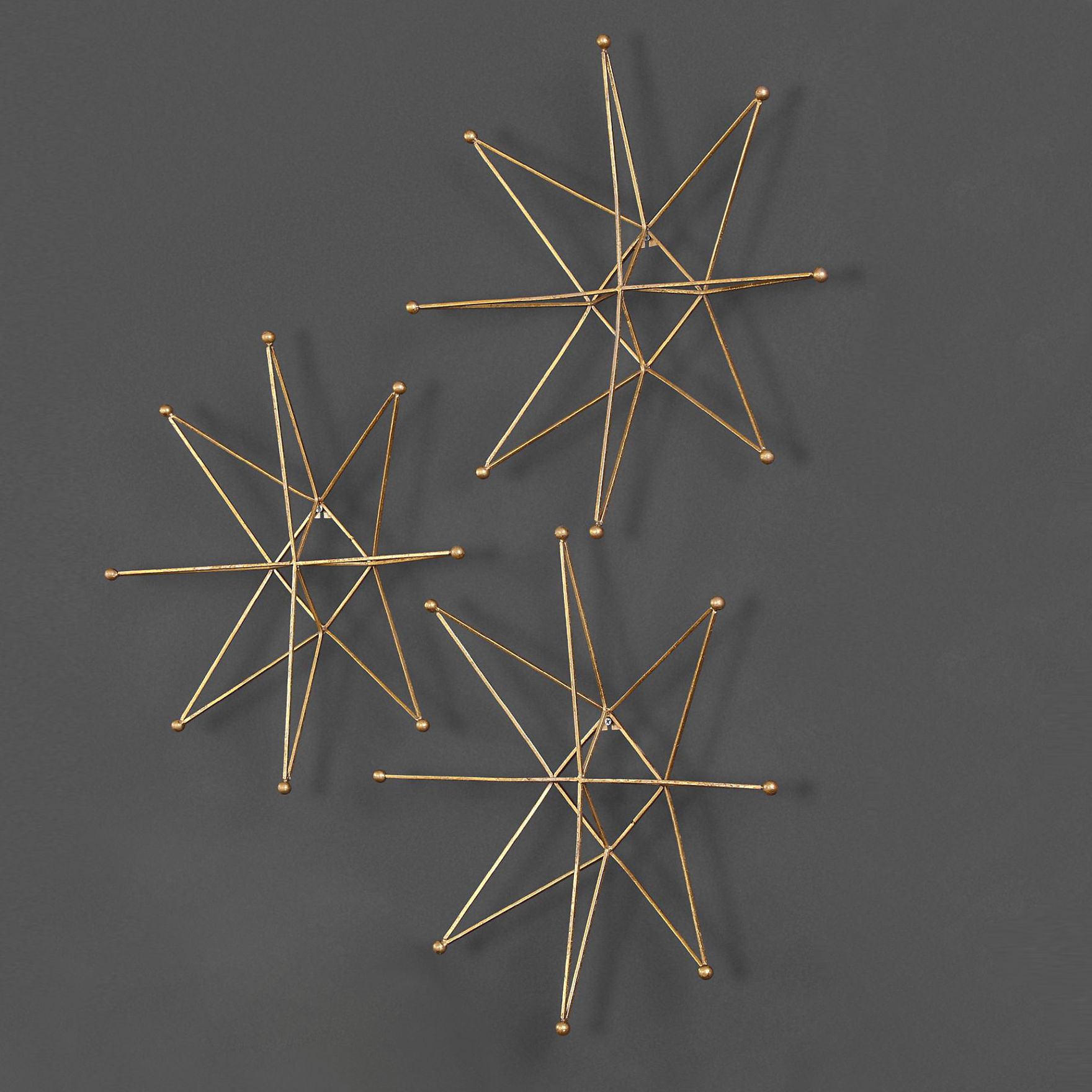 Uttermost Gold Stars 18 1/2" High Metal Wall Art Set of 3