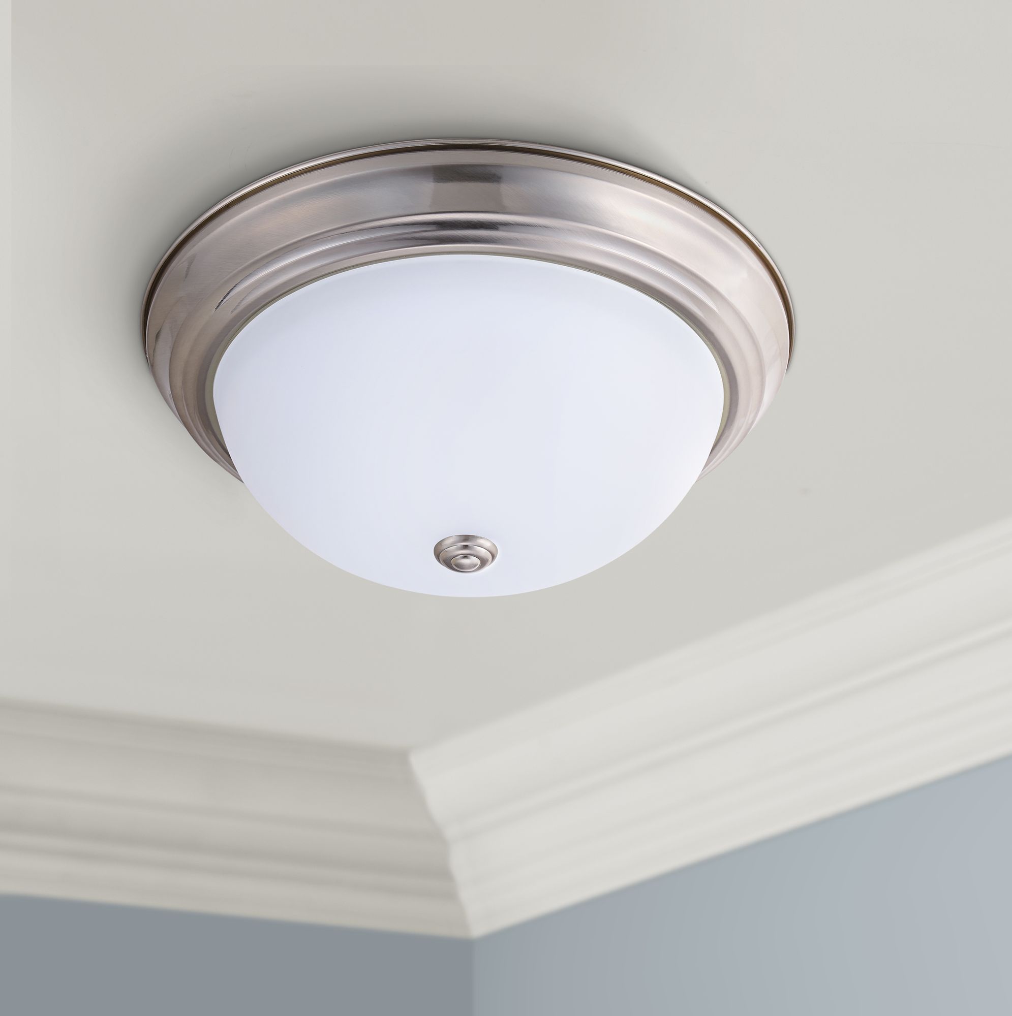 Eco Star Stepdown 15 1 4 W Satin Nickel Led Ceiling Light