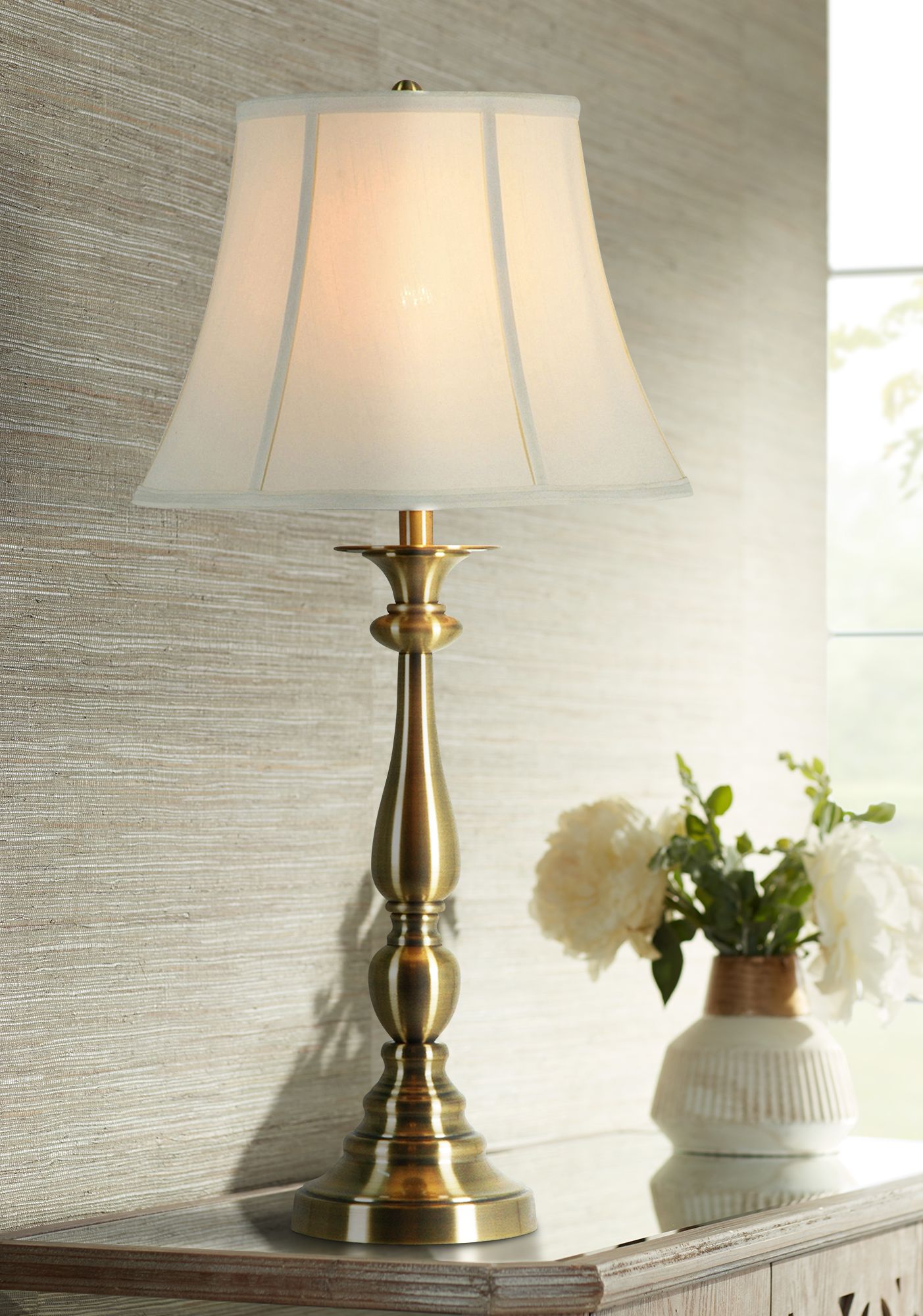 Van Dyne Traditional Copper Candlestick Table Lamp