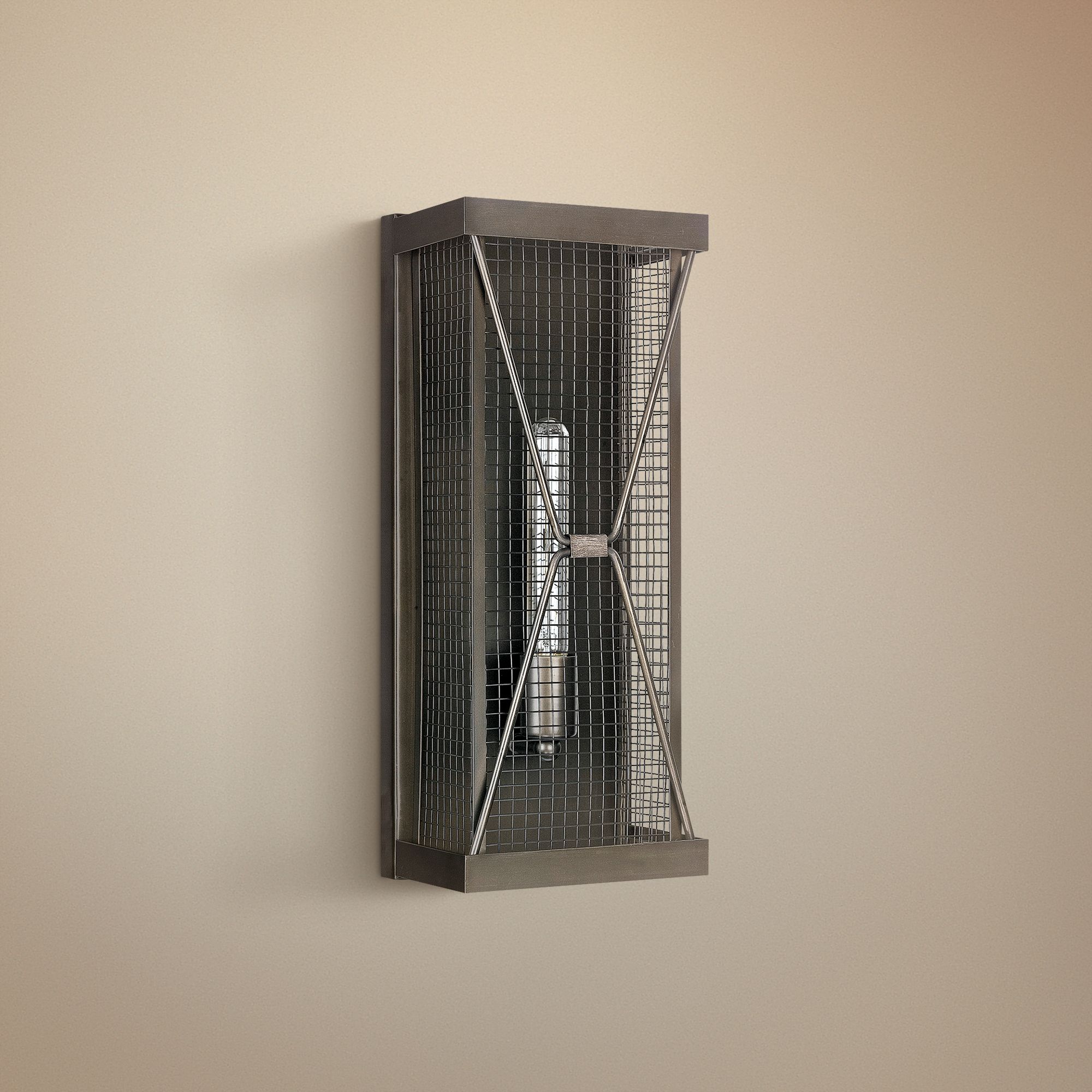 Capital Jackson 17 3/4" High Bronze Cage Tall Wall Sconce