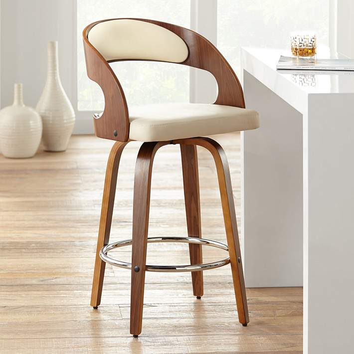 Sy 25 3 4 Cream Faux Leather, Cream Faux Leather Counter Stools