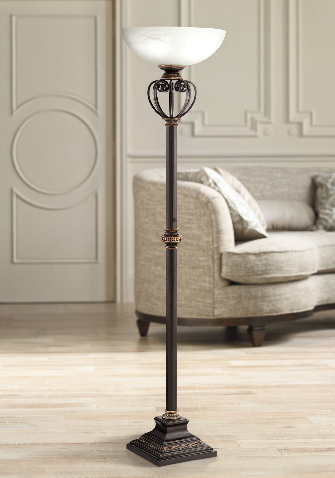 Franklin Iron Works Calistoga Light Blaster Torchiere