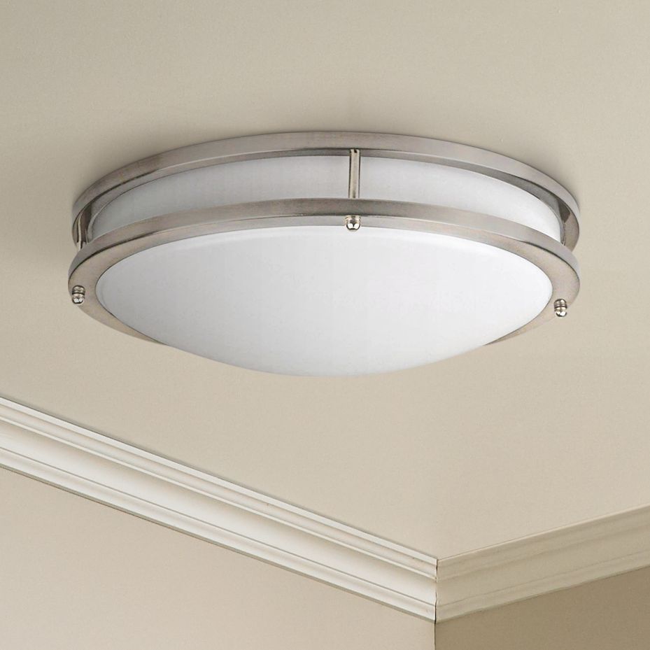 Effie 16" Wide Nickel Round LED Ceiling Light