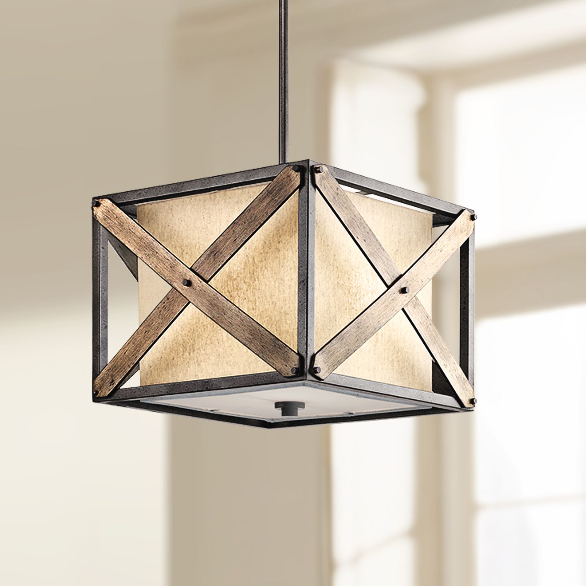 Kichler Cahoon 16 1/4"W Iron Convertible 1-Light Pendant