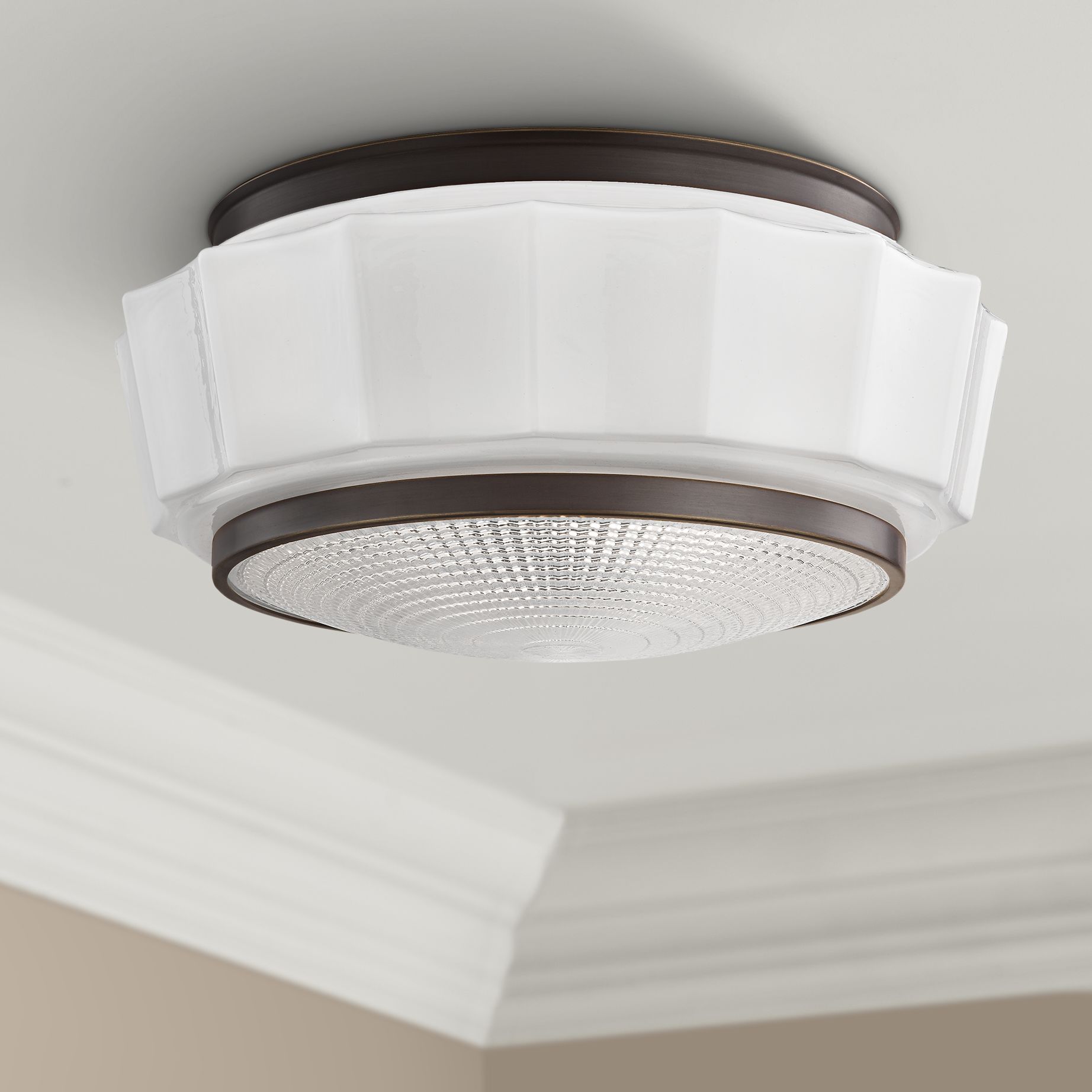 Hudson Valley Odessa 13 1/2" Wide Old Bronze Ceiling Light