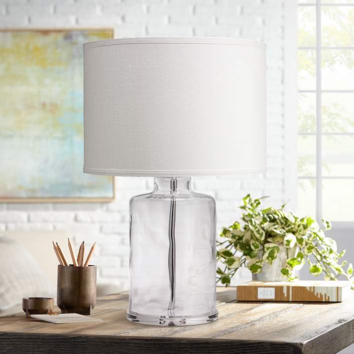 Jamie Young Napa Clear Hammered Glass, Jamie Young Vapor Glass Table Lamp