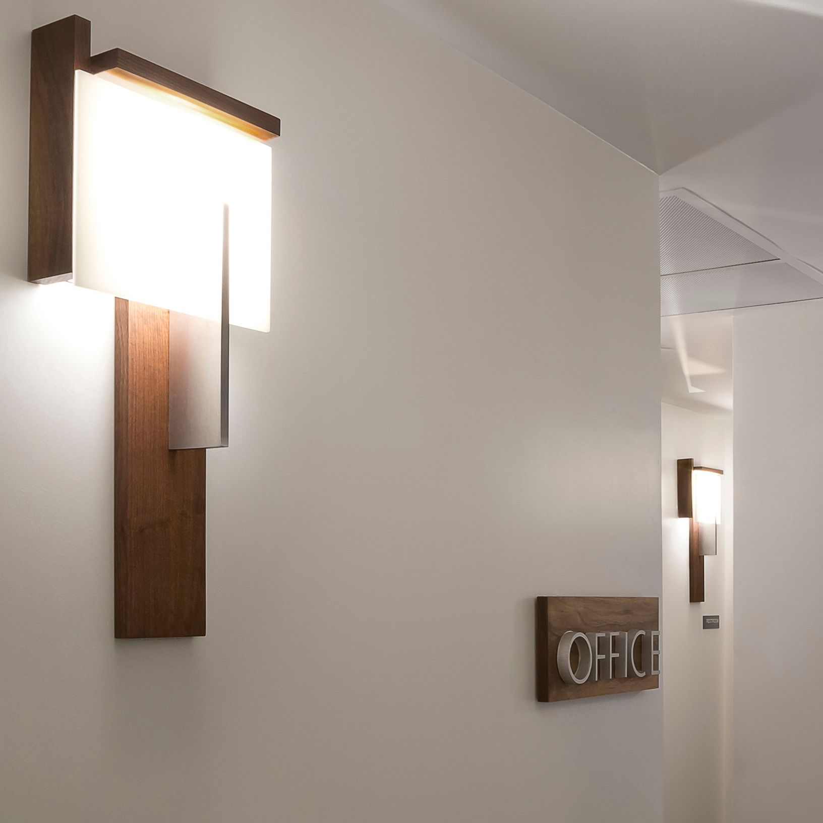 Cerno Oris 24" High Natural Walnut LED Wall Sconce
