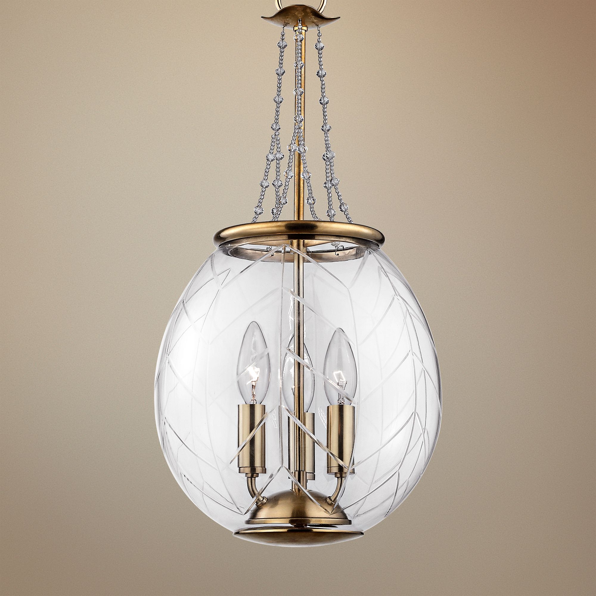 Pierce 10 1/2" Wide Aged Brass Clear Glass Mini Pendant