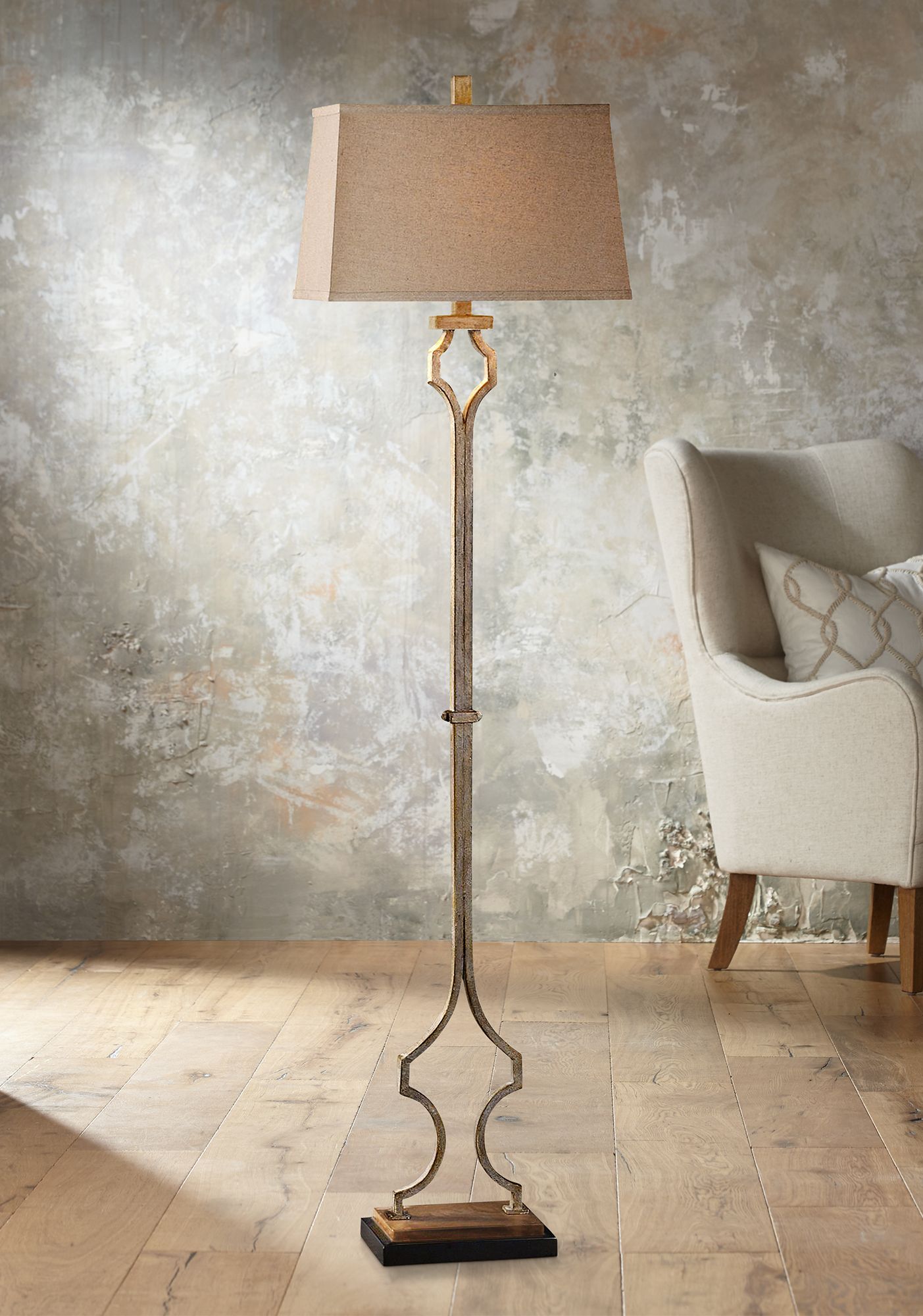 Uttermost Vincent 65" High Hand-Forged Metal Floor Lamp
