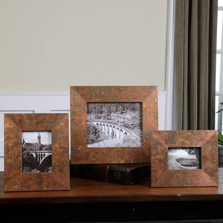 Image 1 Uttermost Ambrosia 3-Piece Sheet Copper Photo Frame Set