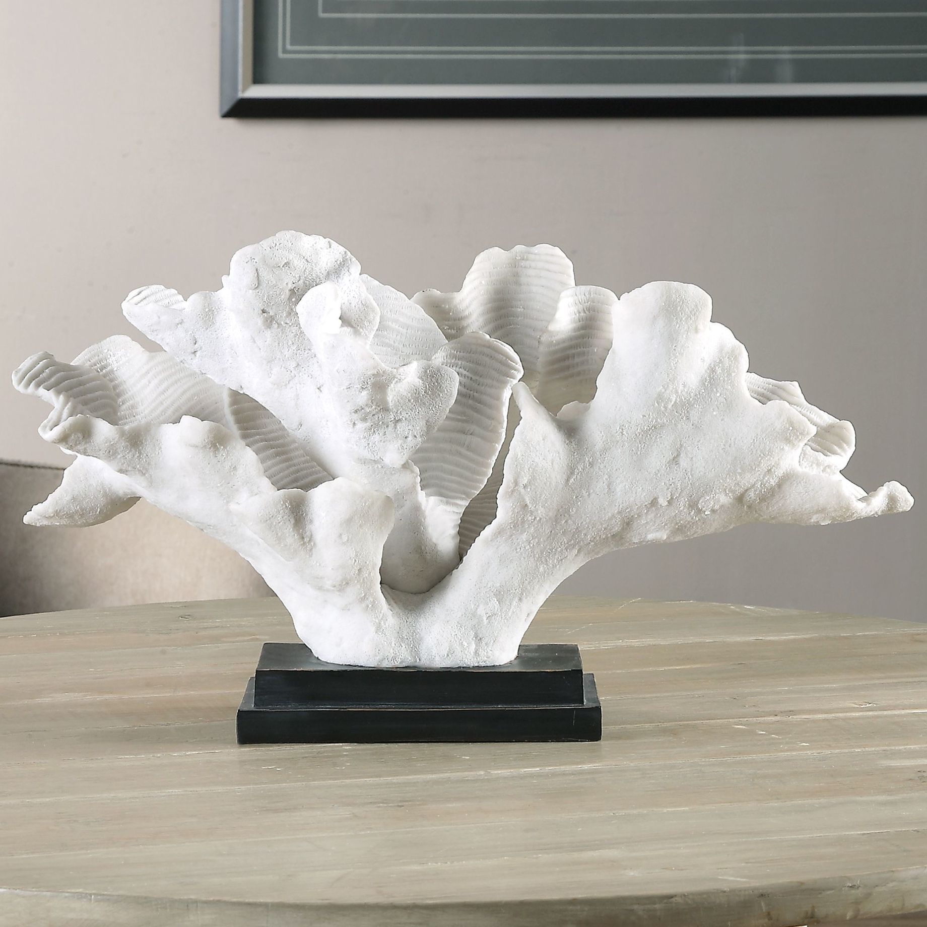 Uttermost White Blade 14 3/4" Wide Coral Sculpture