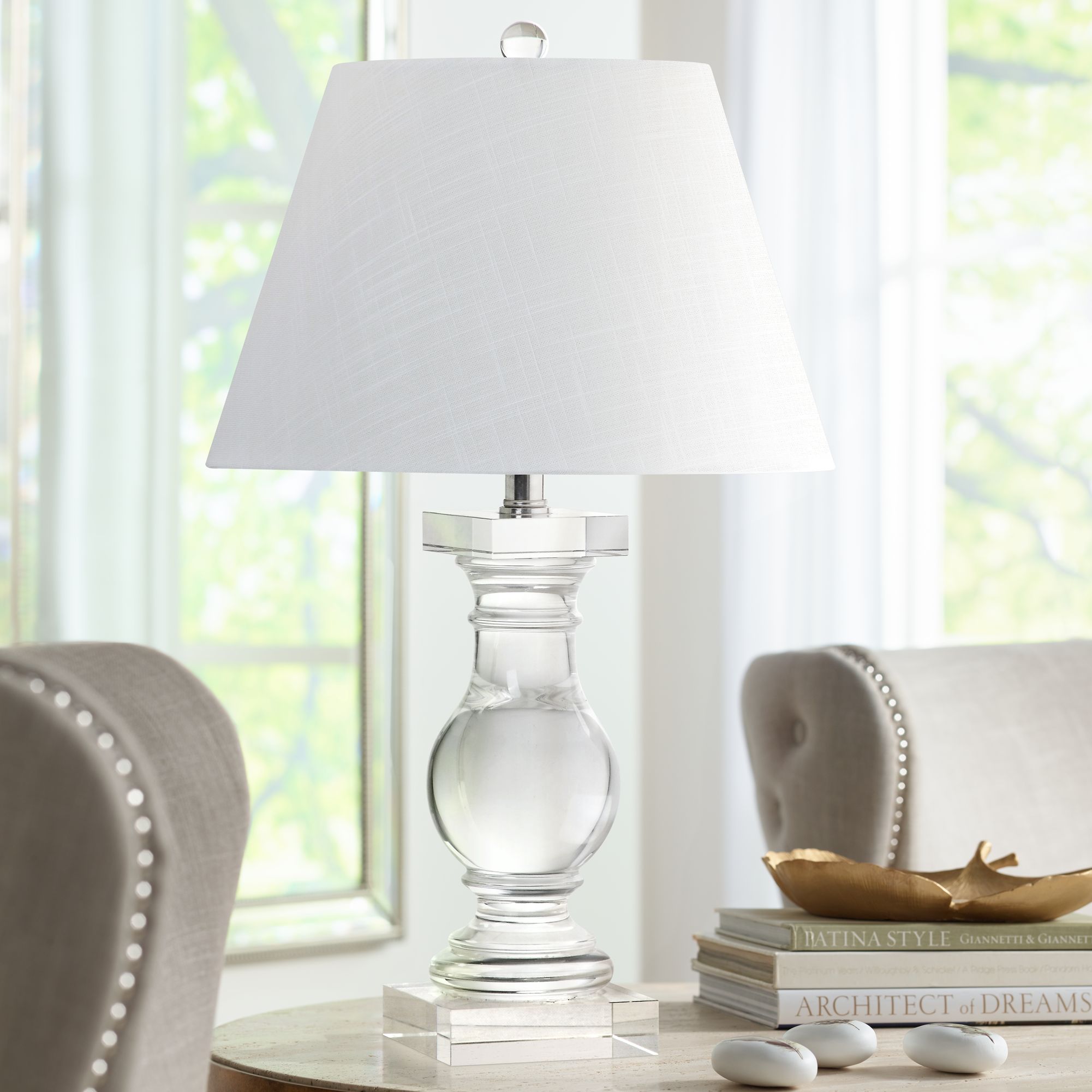Kersey Solid Crystal Balustrade Table Lamp