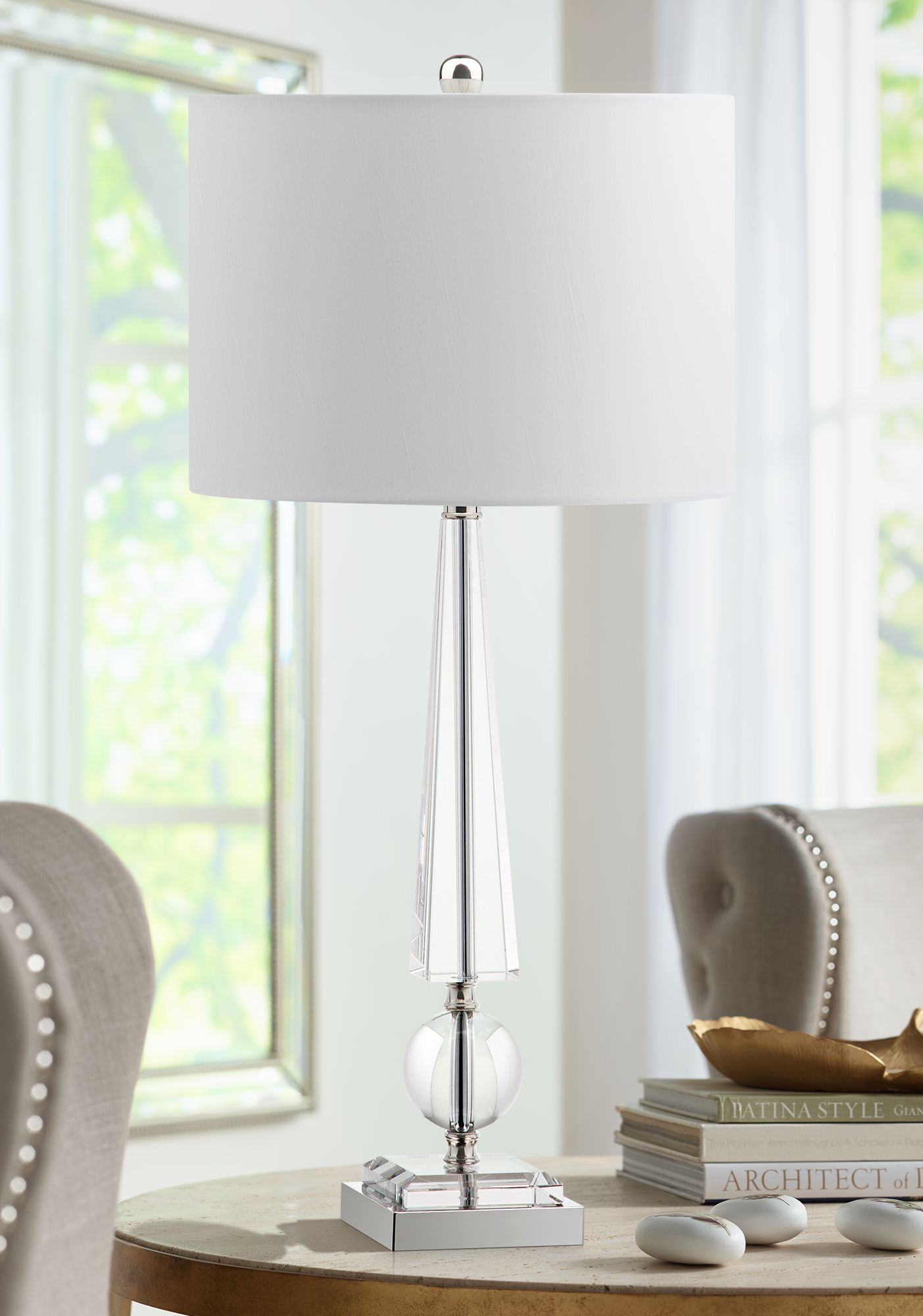 Lorenzana Obelisk Crystal Table Lamp