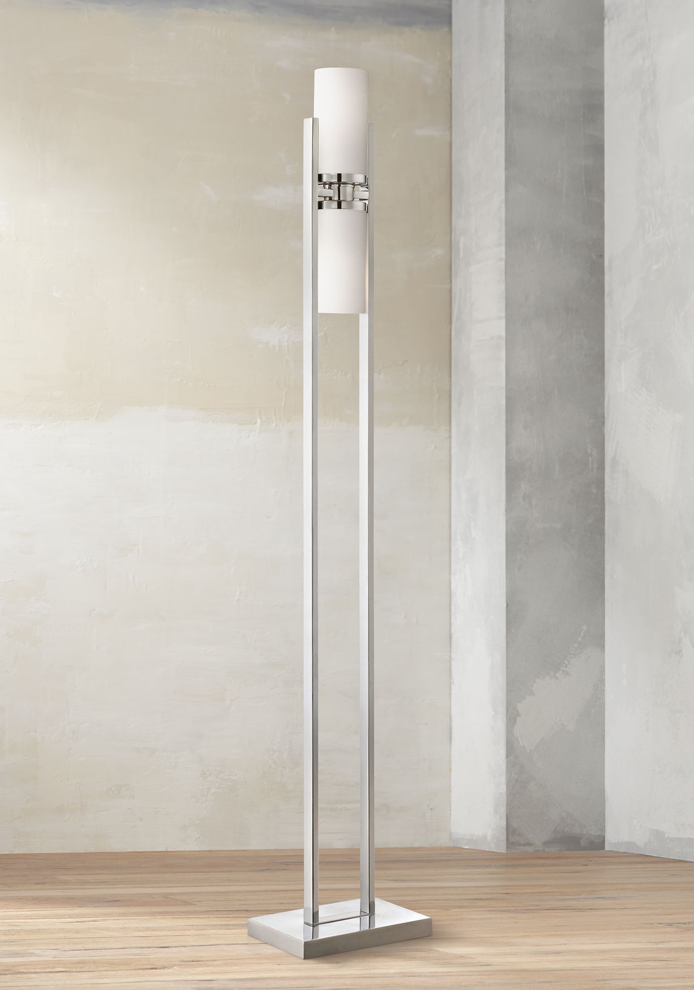 Lite Source Caesarea 2-Post Chrome Floor Lamp