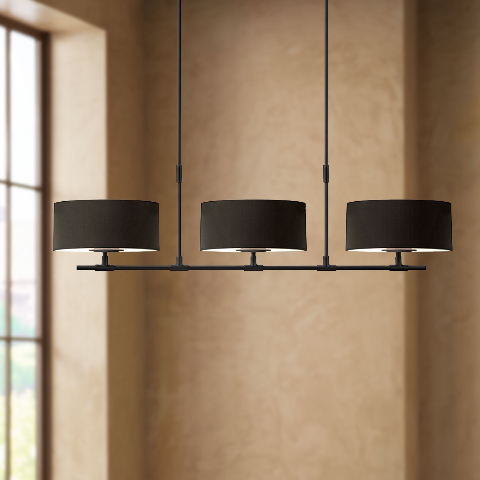 Soho 53 3/4" Wide Satin Black Kitchen Island Light Pendant