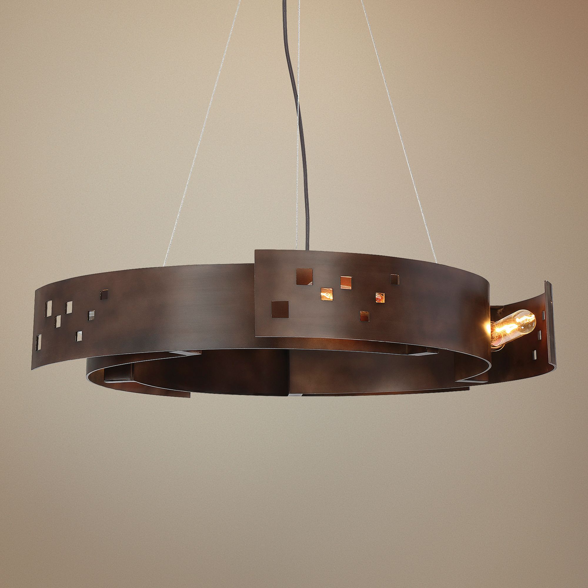Savoy House Odessa 24" Wide Bronze Ore Pendant Light
