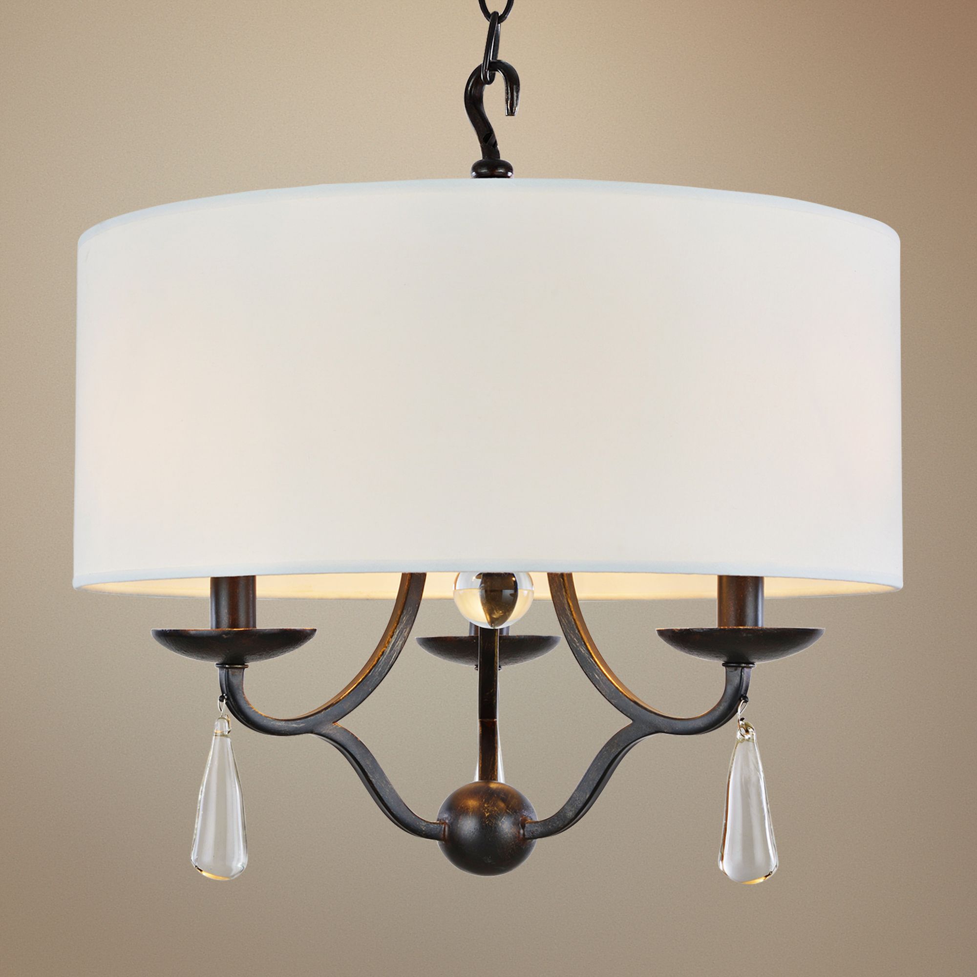 Crystorama Manning 16"W Bronze Wrought Iron Pendant Light