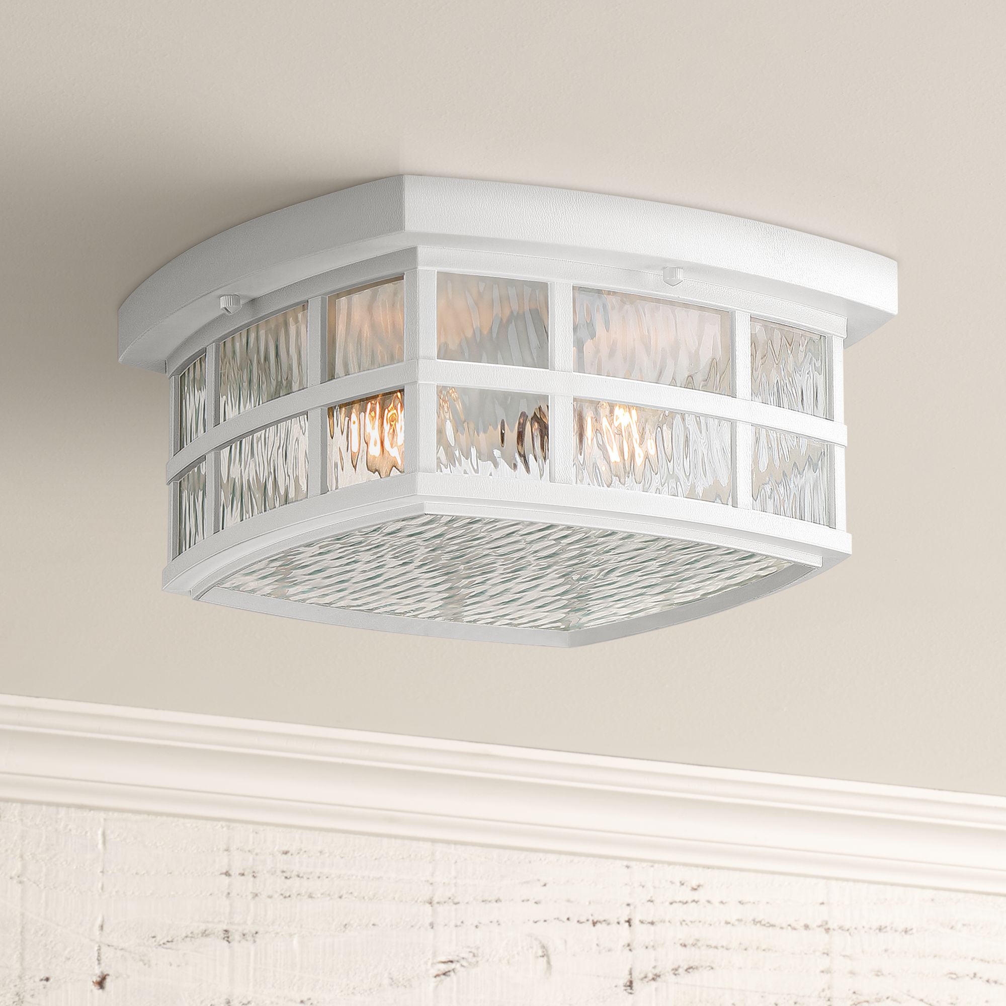 Quoizel Stonington 12" Wide Fresco Outdoor Ceiling Light