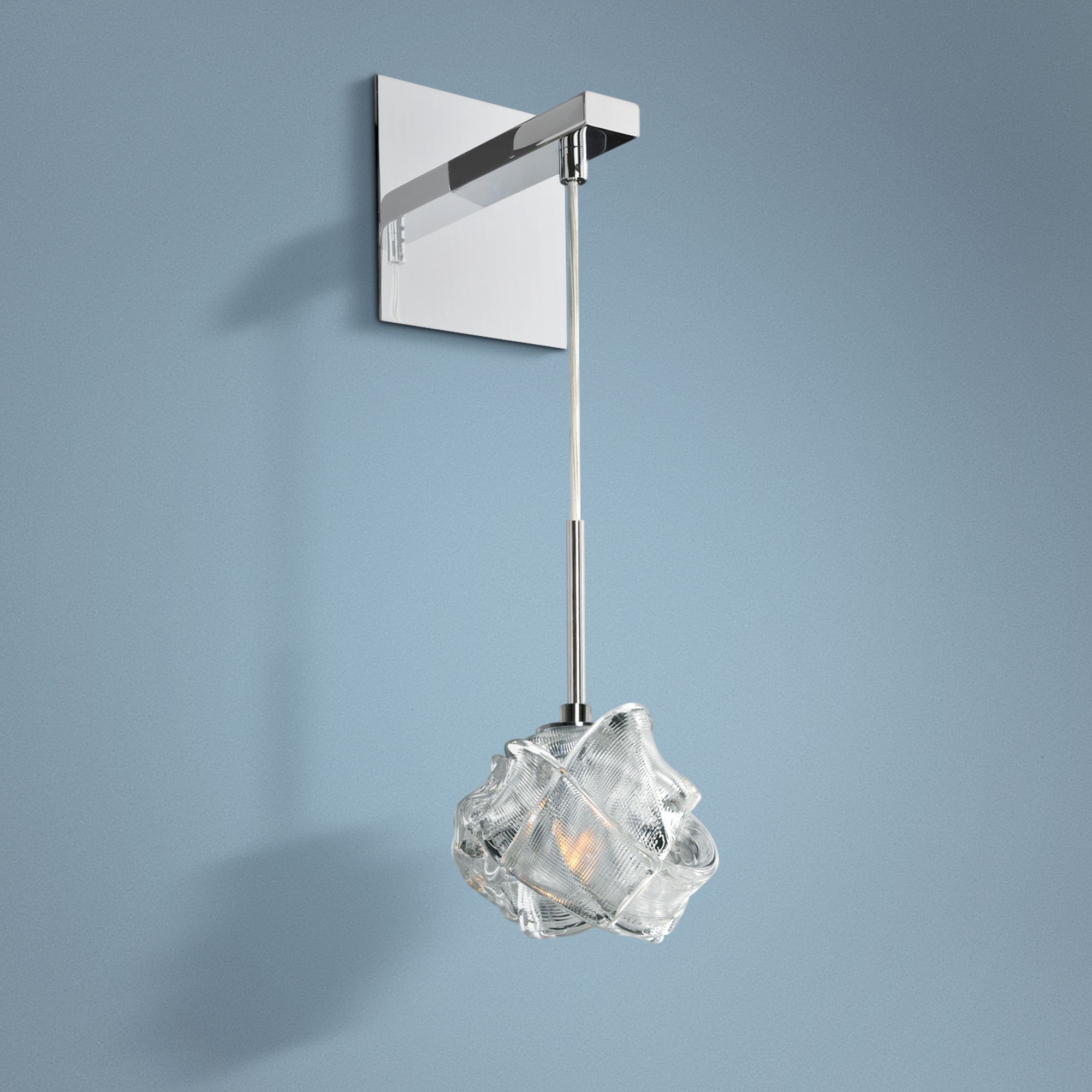 Azure Chrome 16" High Wrapped Ribbon Glass Wall Sconce