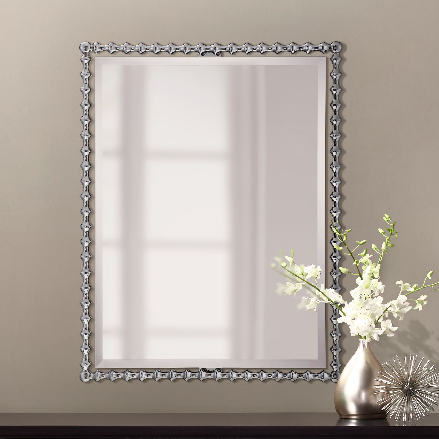 Quoizel Shelburne Chrome 25 1/2" x 33" Steel Mirror