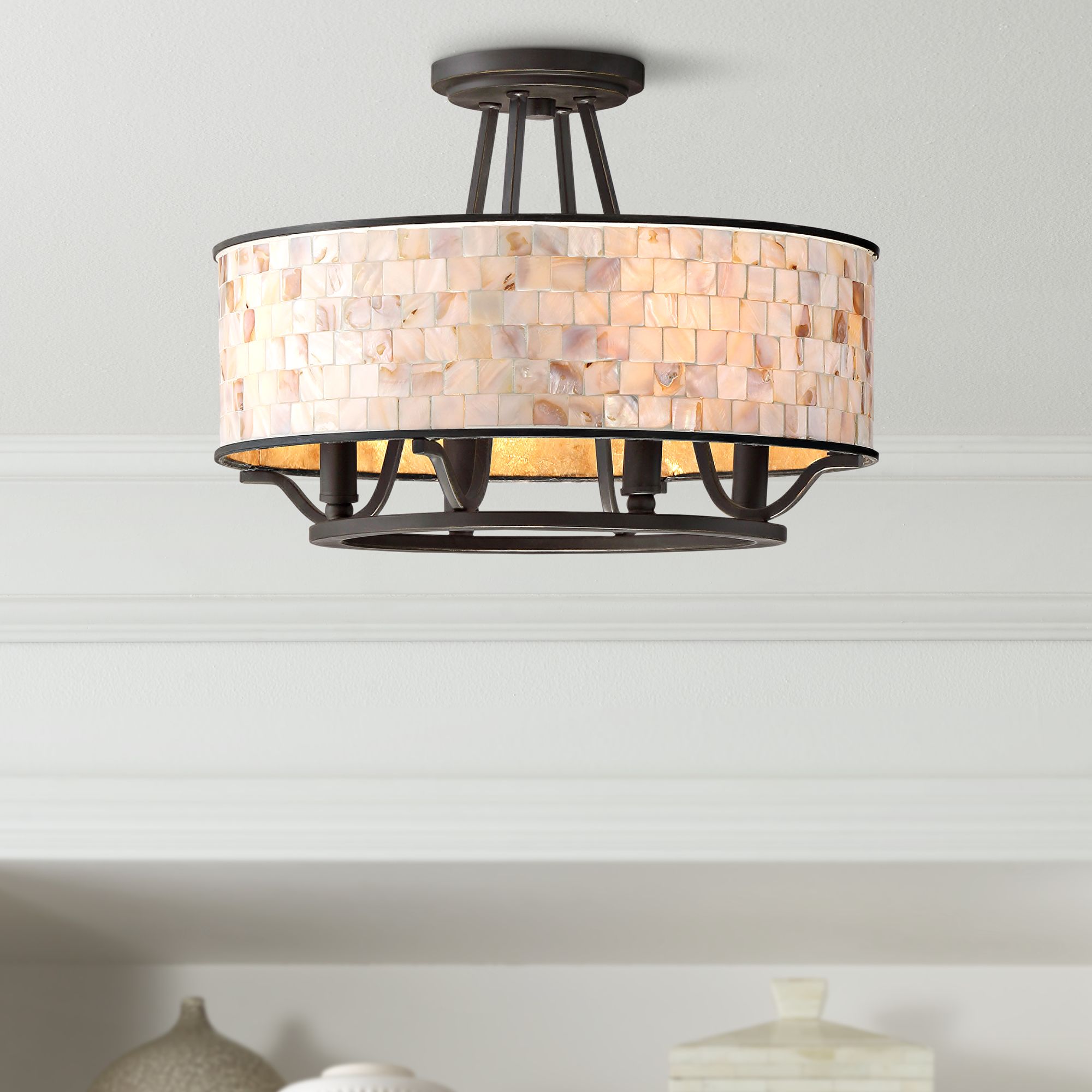 Aristocrat 15 3/4" Wide Palladian Bronze Ceiling Light