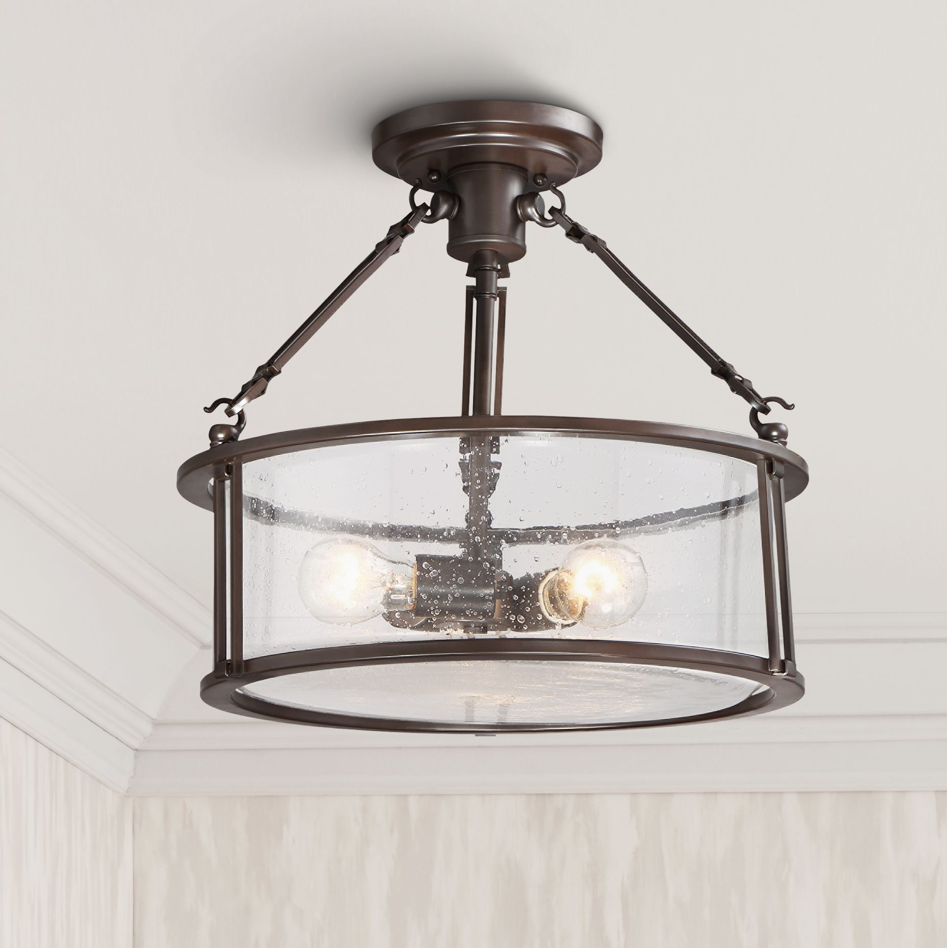 Quoizel Buchanan 16" Wide Western Bronze Ceiling Light