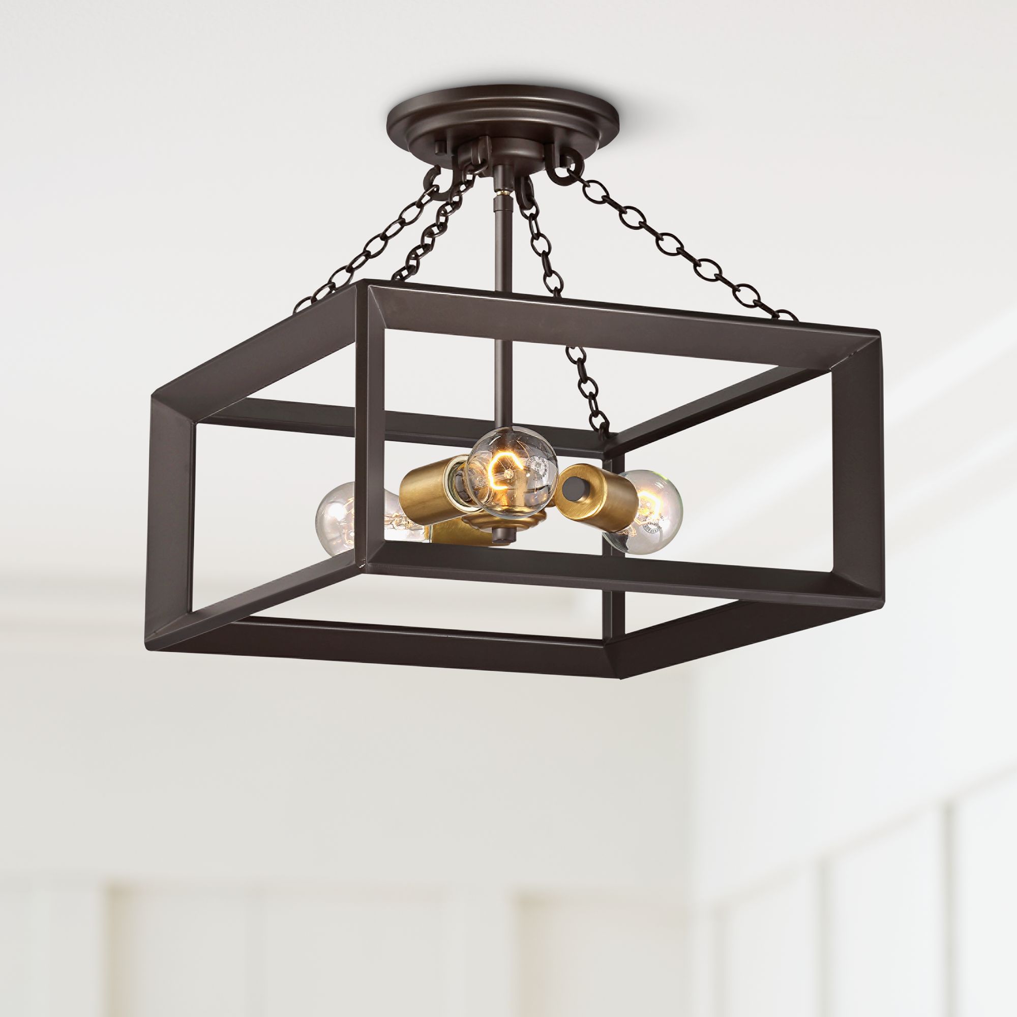 Quoizel Brook Hall 14" Wide Western Bronze Ceiling Light 1P914 Lamps Plus