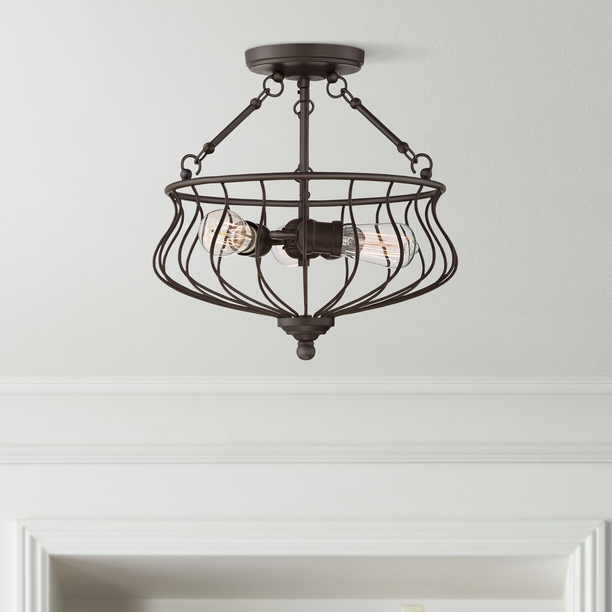 Quoizel Baroness 15 1 4 Wide Western Bronze Ceiling Light