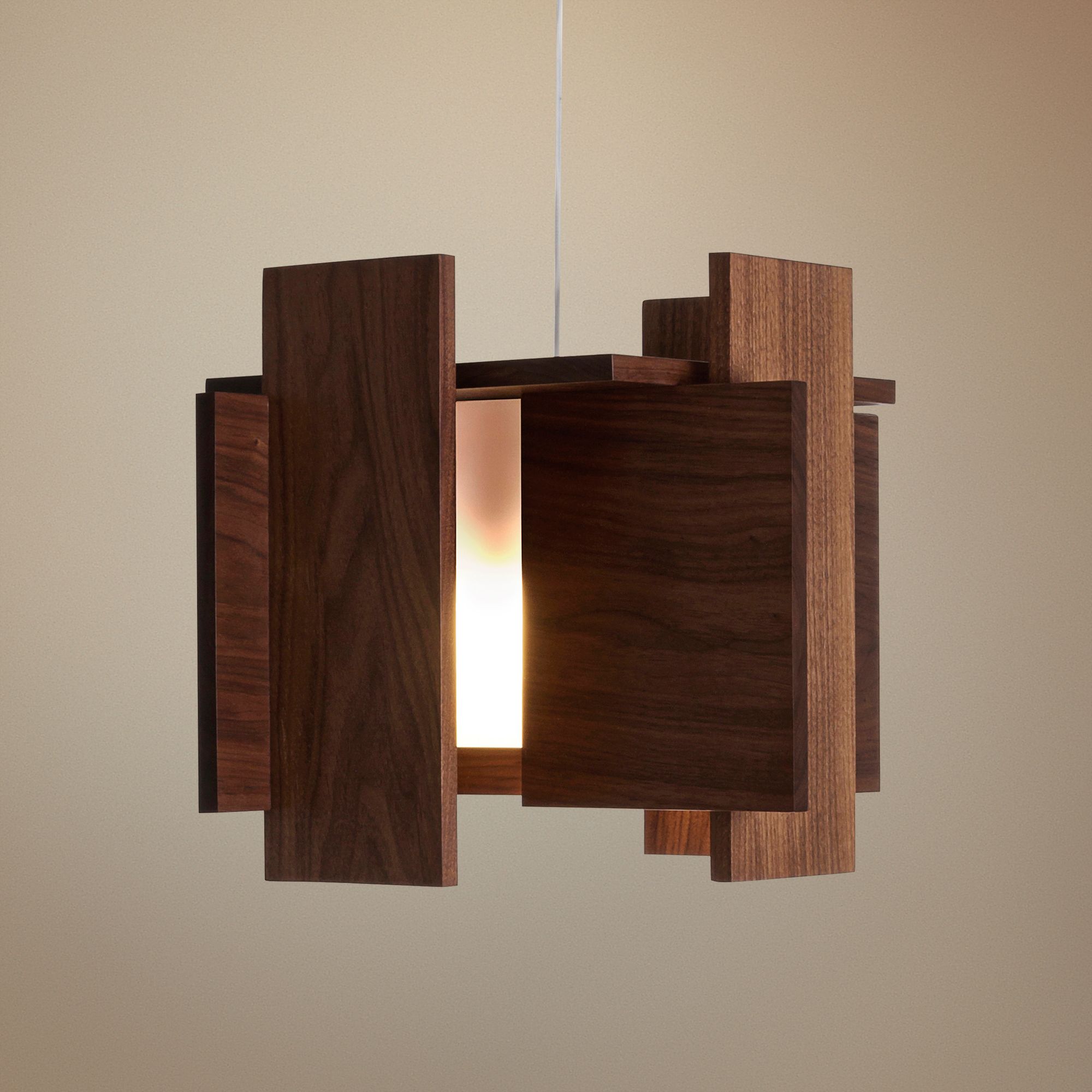 Cerno Abeo 15" Wide Dark Stained Walnut LED Pendant Light