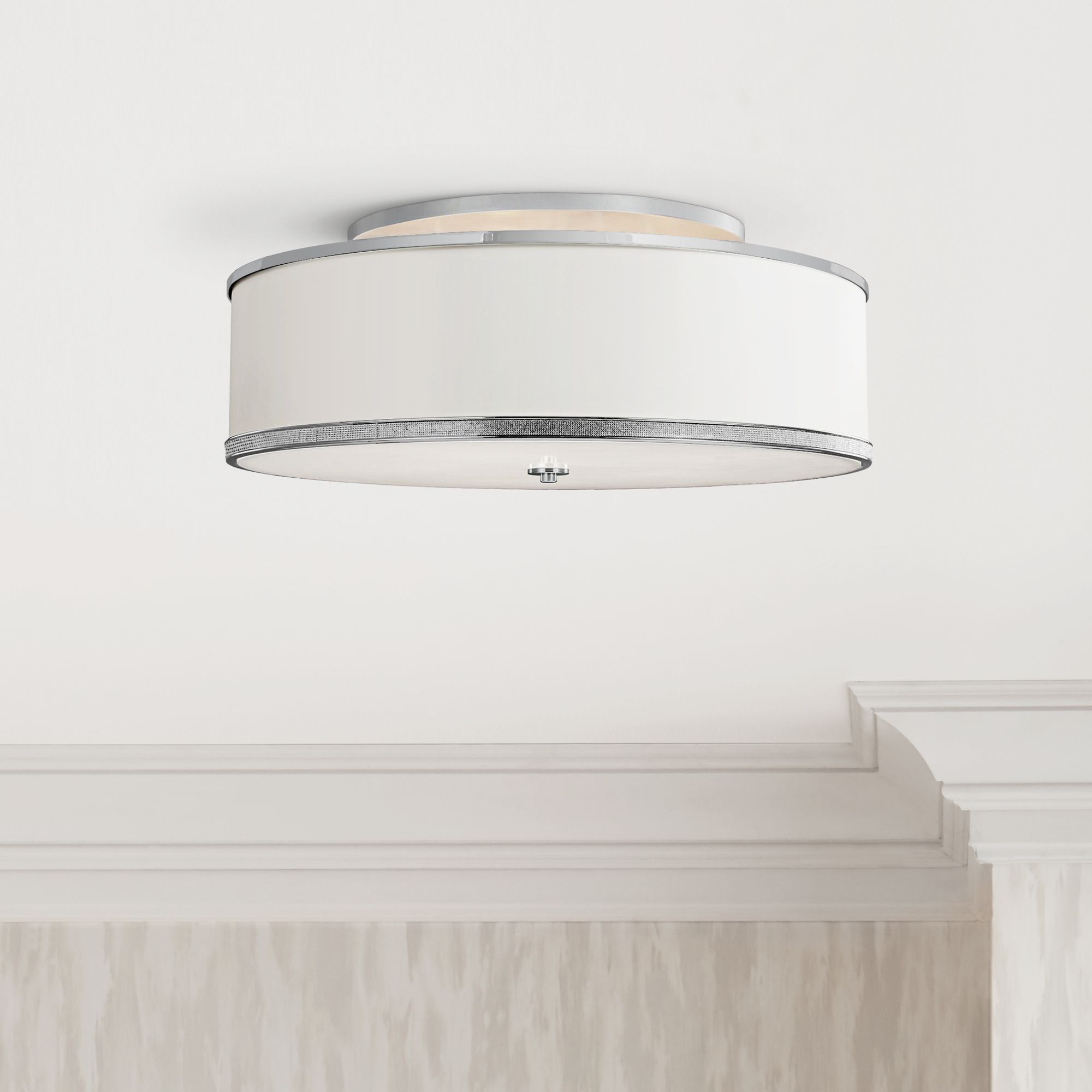 Feiss Pave 30 1/4" Wide Polished Nickel Ceiling Light