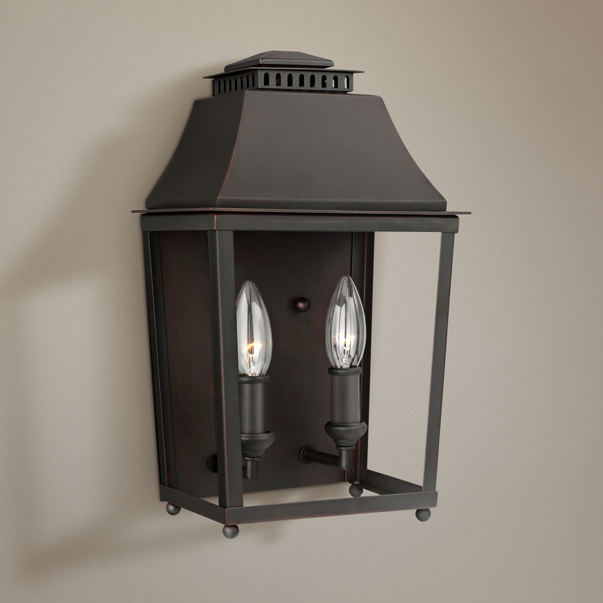 Feiss Galloway 14 1/4" High Dark Copper 2-Light Wall Sconce