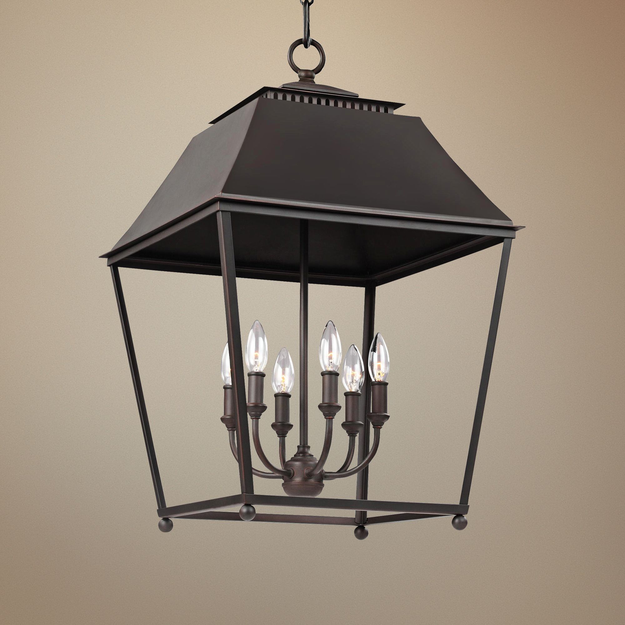 Feiss Galloway 18 1/2"W Dark Copper 6-Light Indoor Pendant