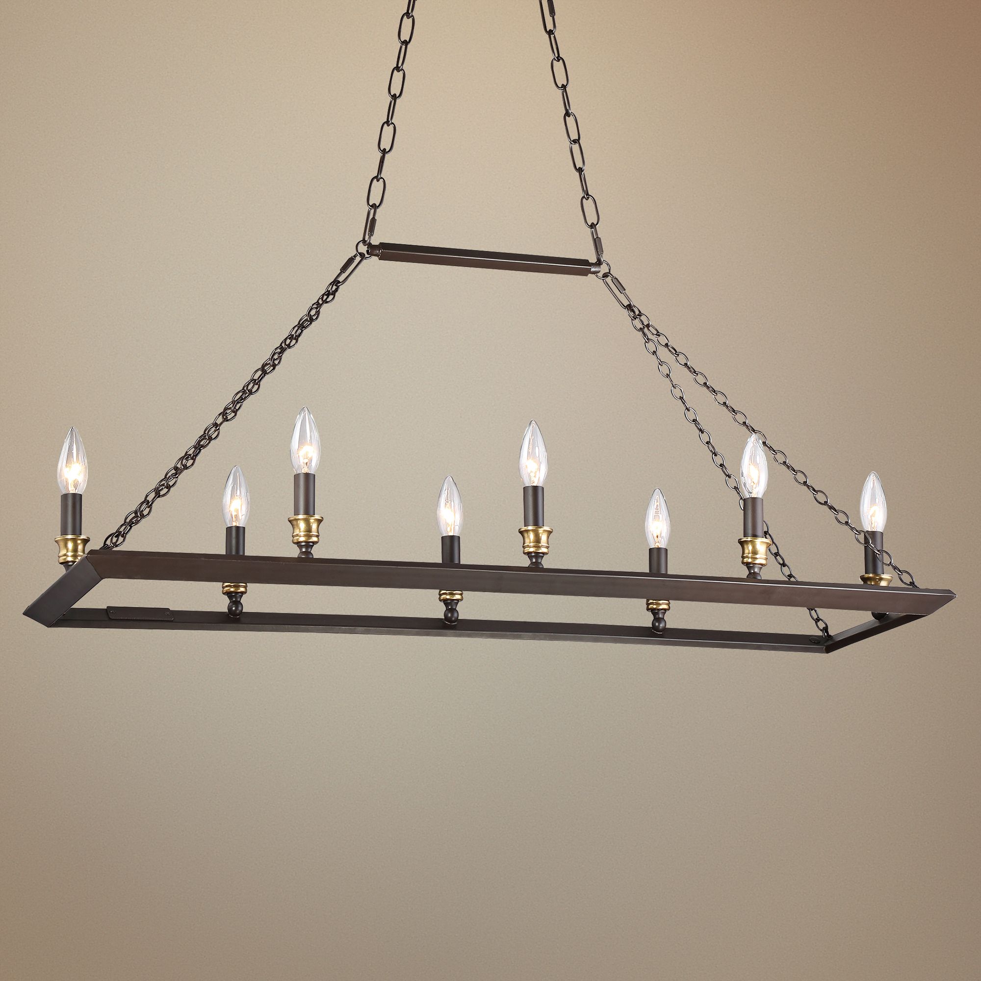 Brook Hall 38" Wide Bronze Kitchen Island Light Chandelier