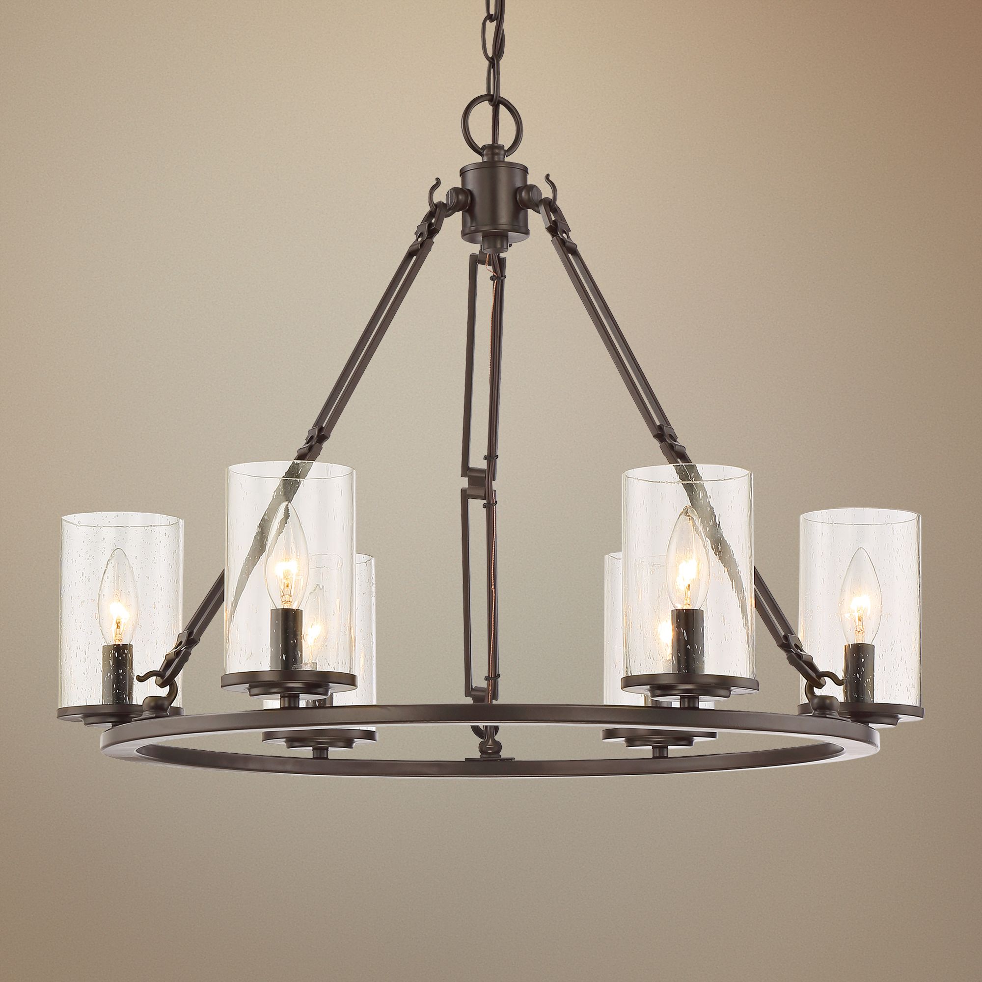Quoizel Buchanan 25"W Western Bronze 6-Light Chandelier