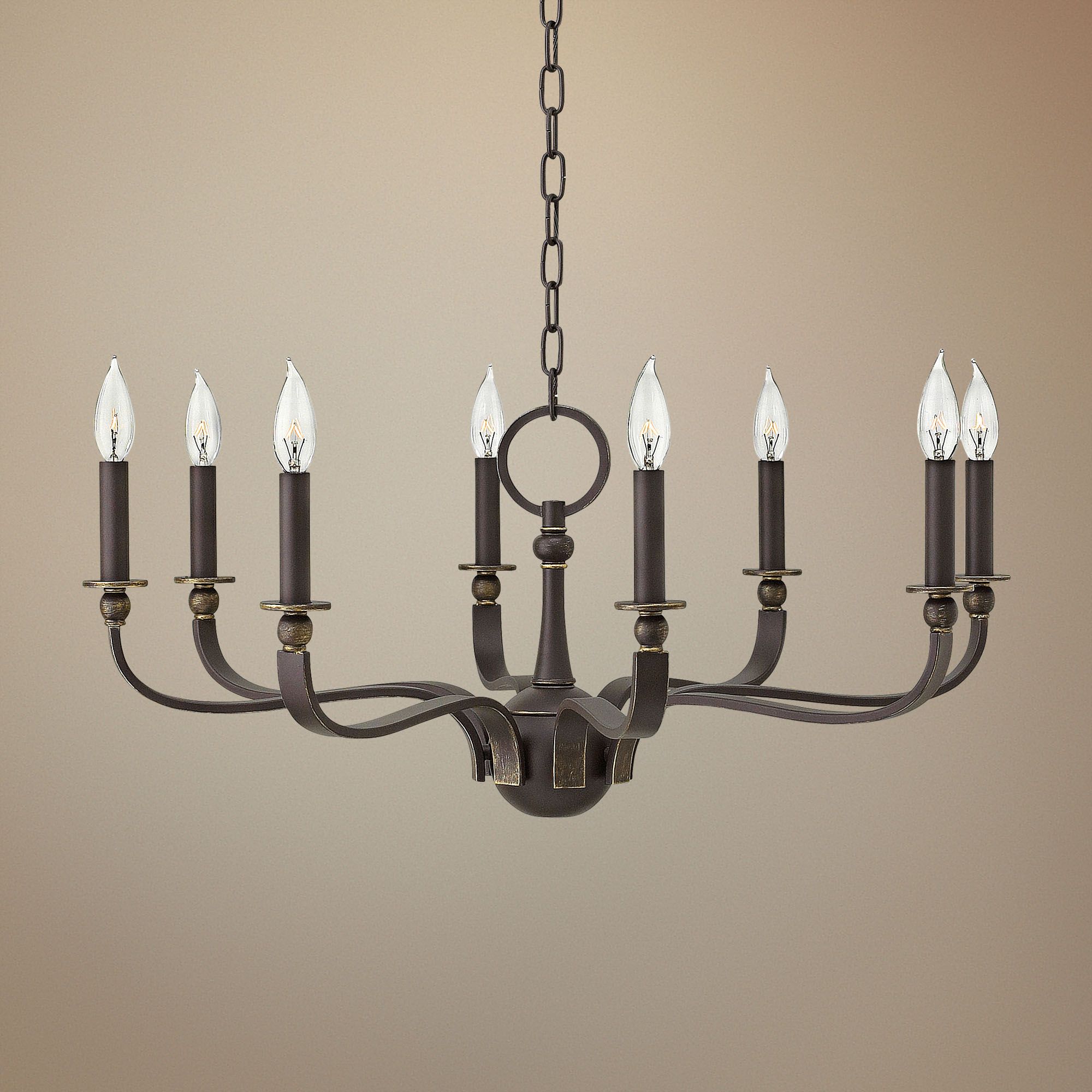 Hinkley Rutherford 29"W Oiled Bronze 8Light Chandelier 1V289