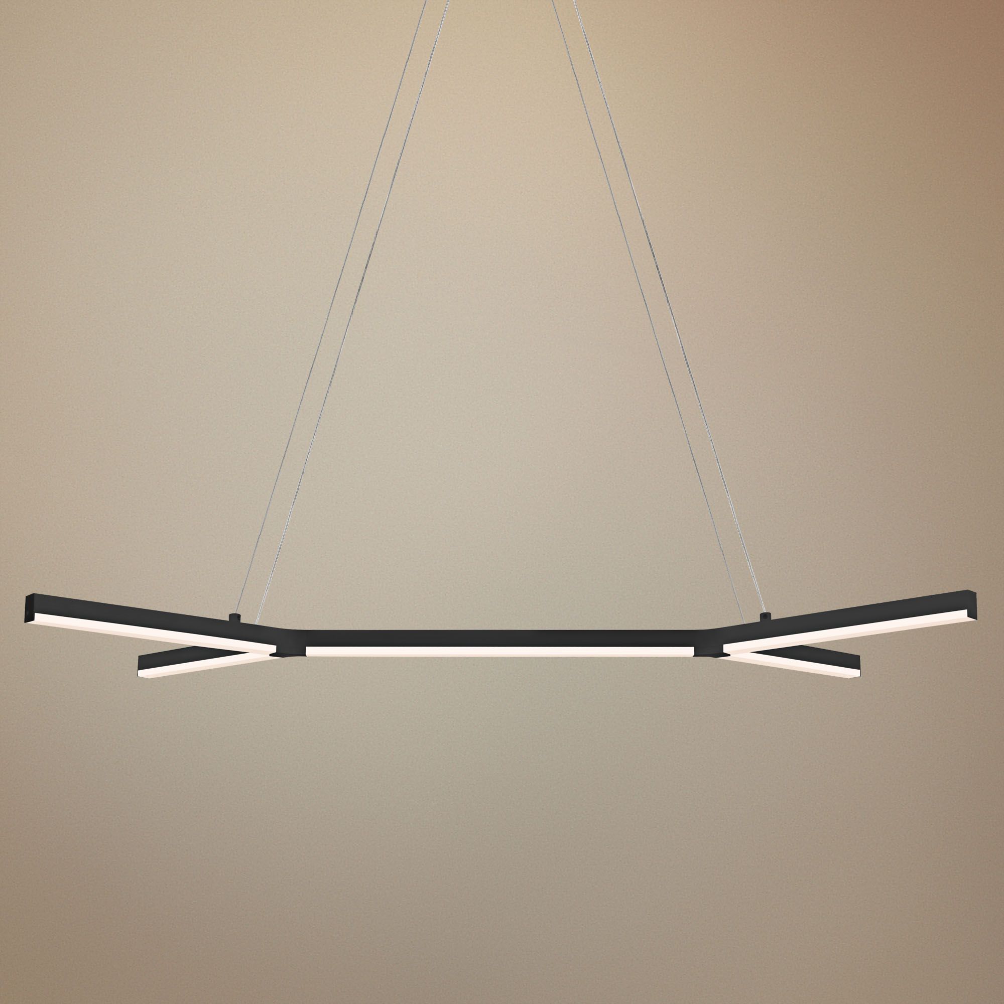 Bi-Y 36 3/4"W Satin Black LED Kitchen Island Light Pendant
