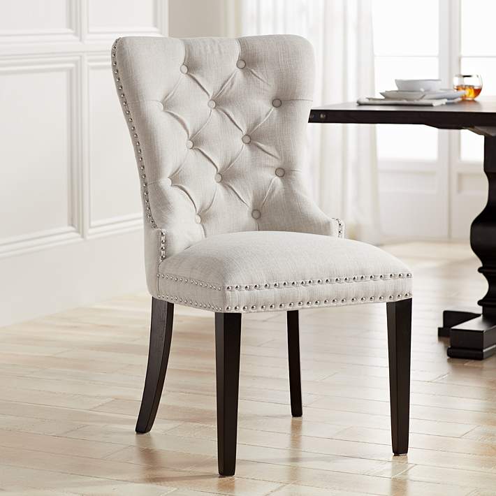 tufted dining chair with ring