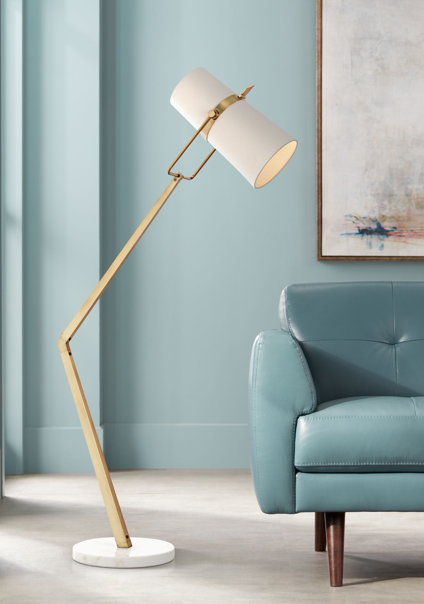 Arteriors Home Juniper Angled Brass Adjustable Floor Lamp 1w477 Lamps Plus
