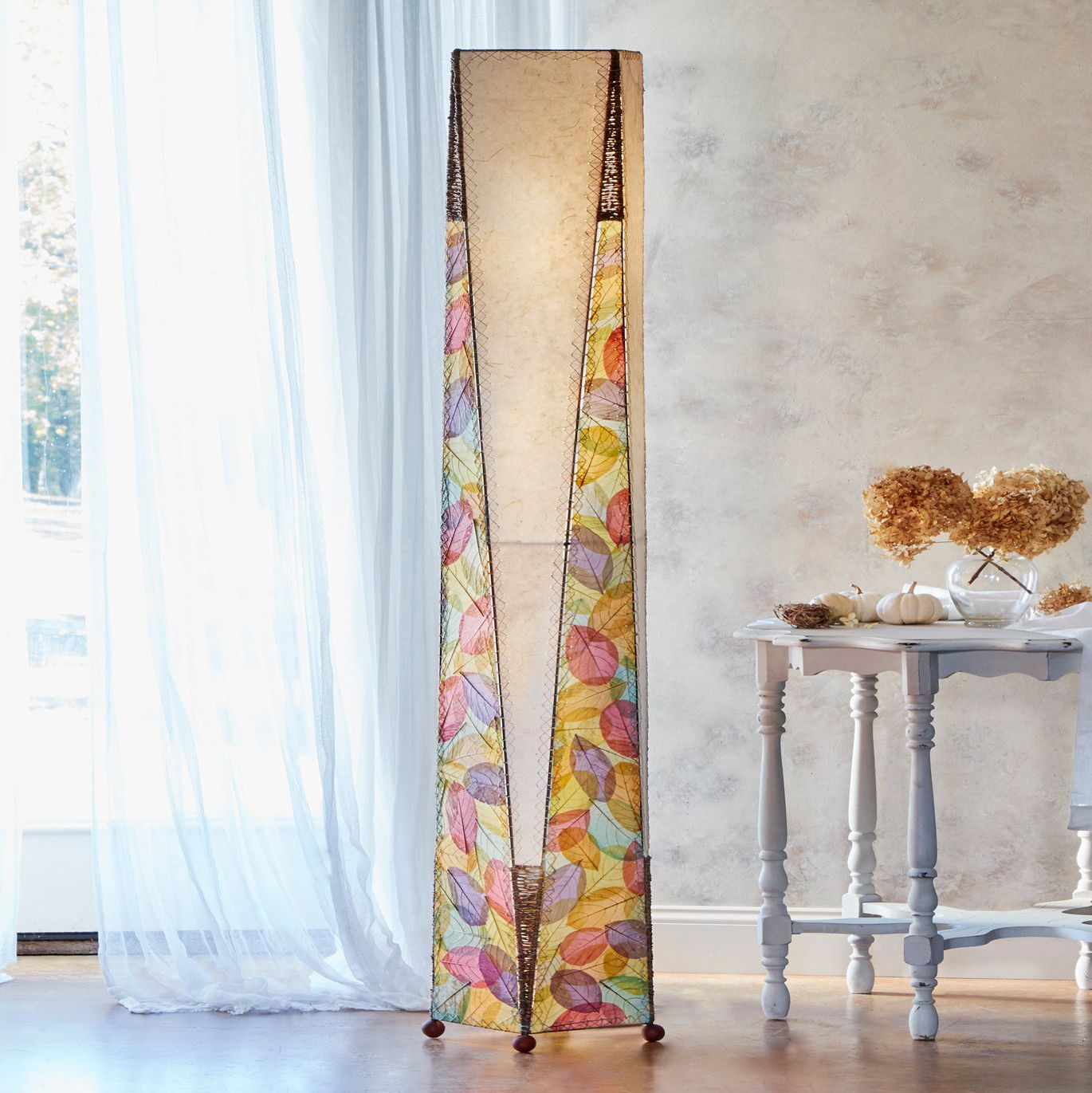 Eangee Trapezoid Multicolor Hand-Made Large Floor Lamp