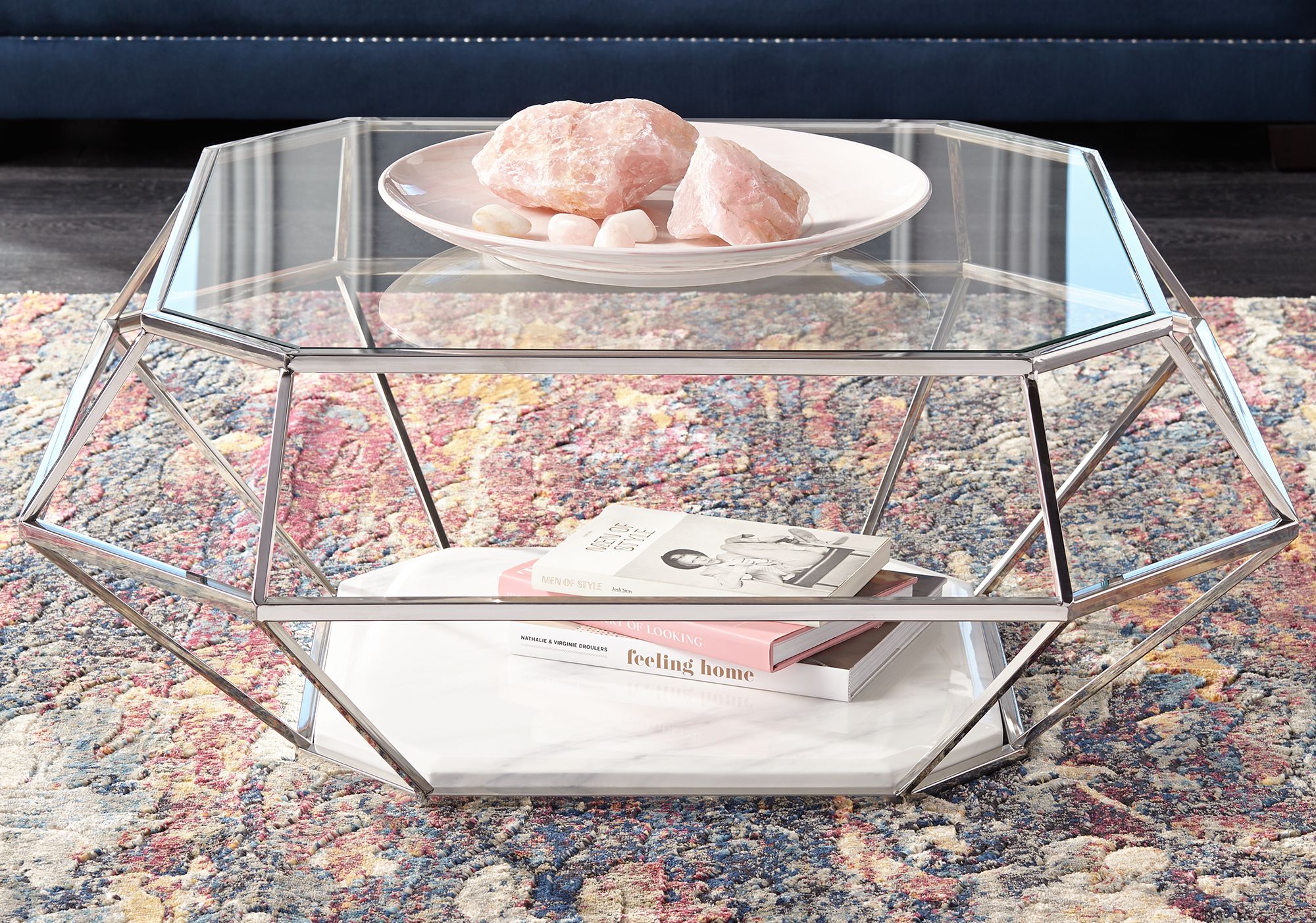Venus 39 1/2" Wide Geometric Glass Modern Coffee Table