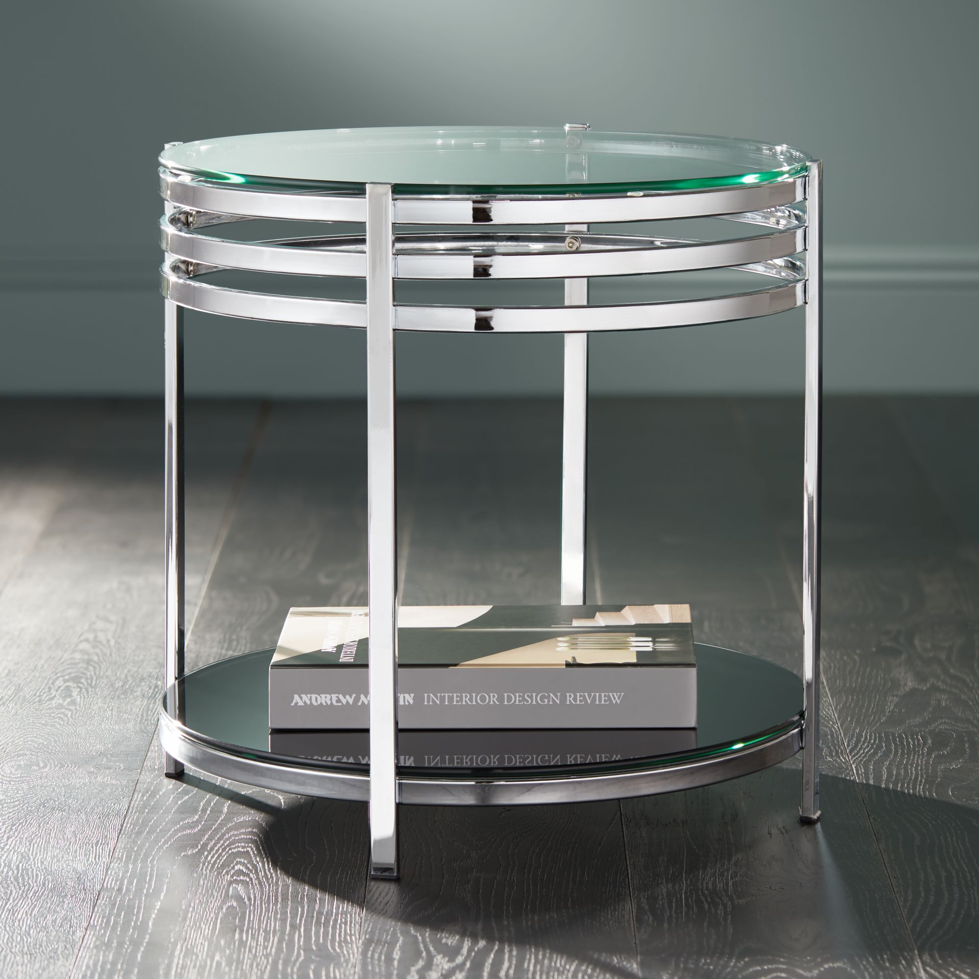 Rico Polished Stainless Steel Round End Table - #1W900 ...