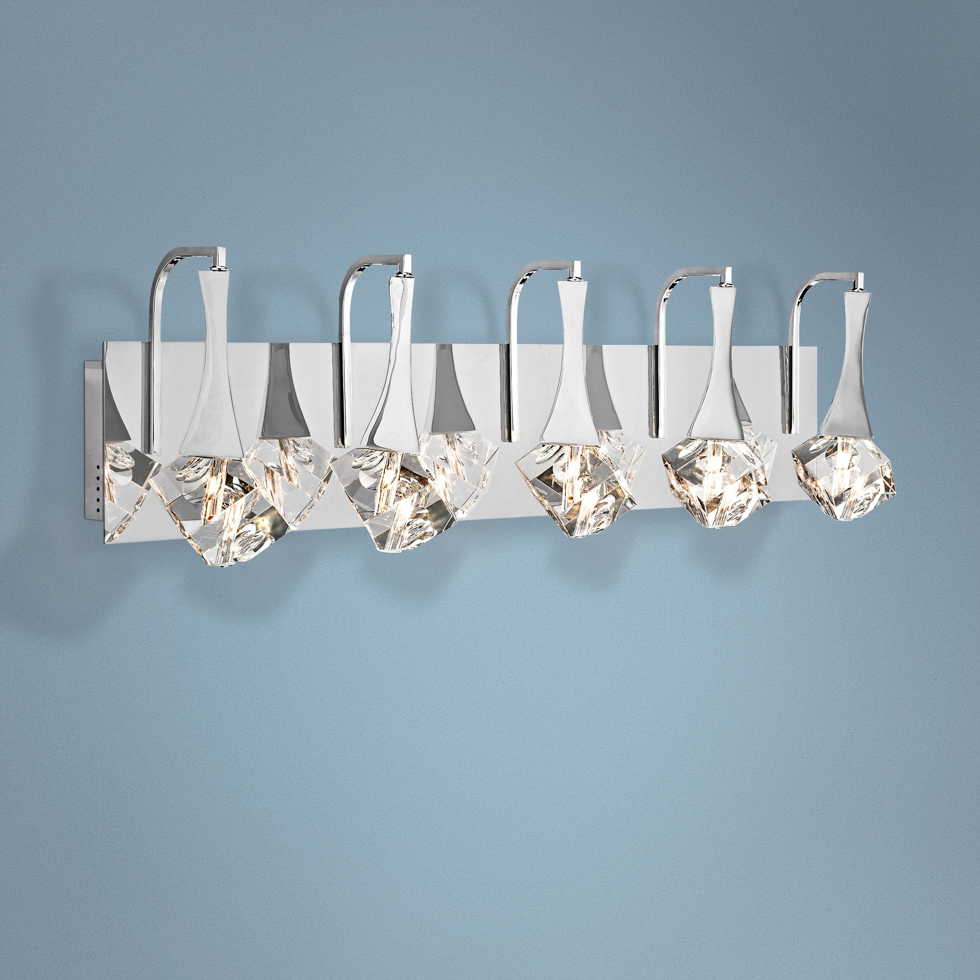 Elan Rockne 5-Light Chrome 32" Wide LED Bath Light