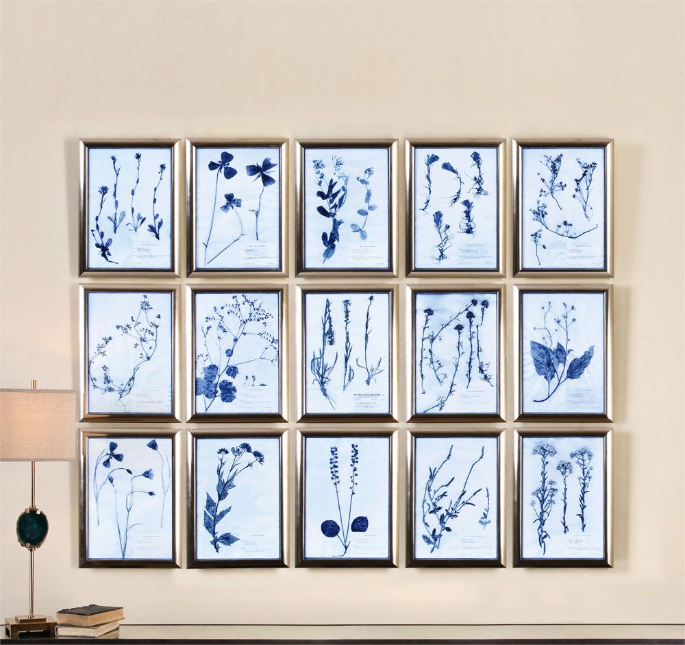 Uttermost 15-Piece Dried Flowers 19" High Wall Art Set